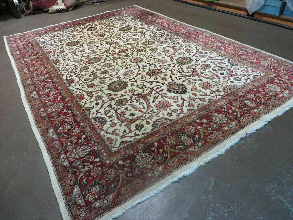7' X 10' Vintage Handmade India Floral Oriental Wool Rug Hand knotted Carpet - Jewel Rugs, view 2