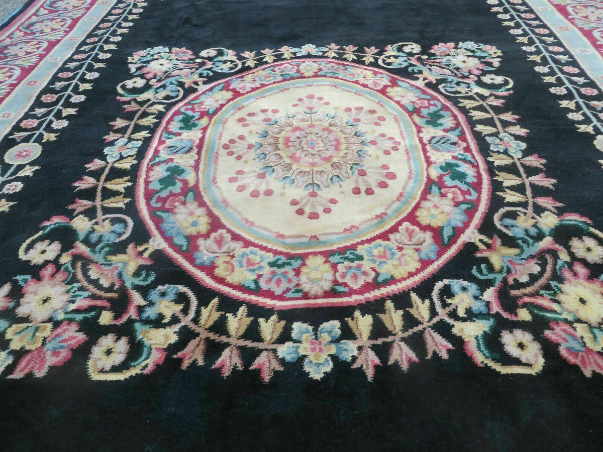 9' X 12' Decorative Chinese Aubusson Hand Knotted Pile Wool Rug Black Nice - Jewel Rugs, view 6