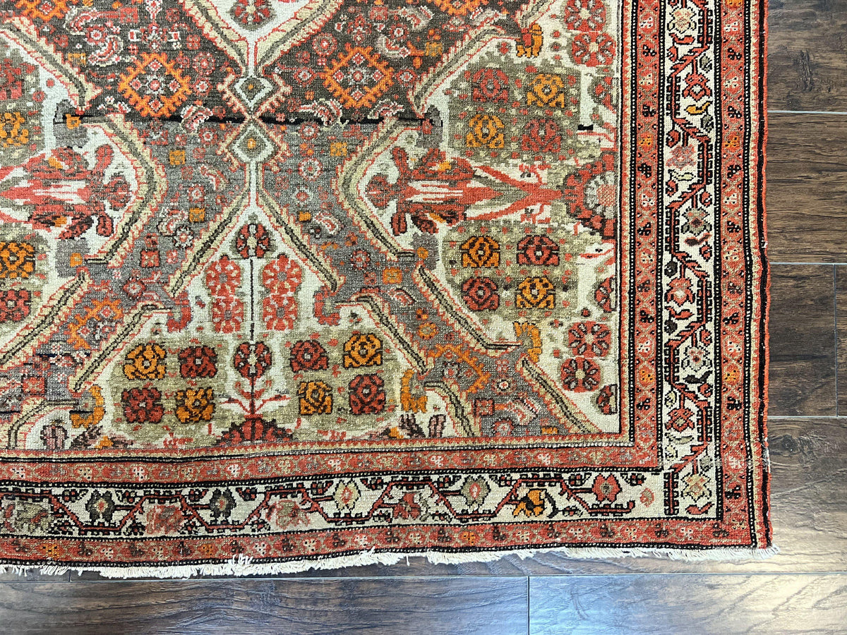Wonderful Antique Persian Malayer Rug 4x6, Wool Hand Knotted Authentic Oriental Carpet, Very Fine - Jewel Rugs, view 10