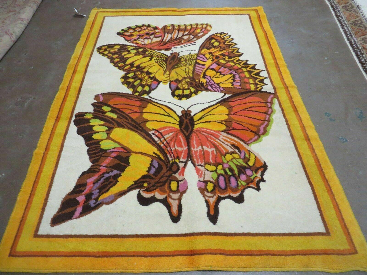 4' X 6' Tartare Modern Hand Knotted Spainsh Wool Rug Butterfly Getting Wings Nice - Jewel Rugs, view 2