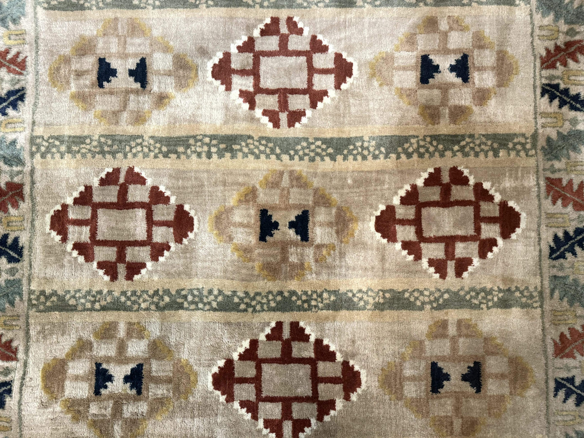 Geometric Design Area Rug 5x8, Beige and Rust Red - Jewel Rugs, view 5