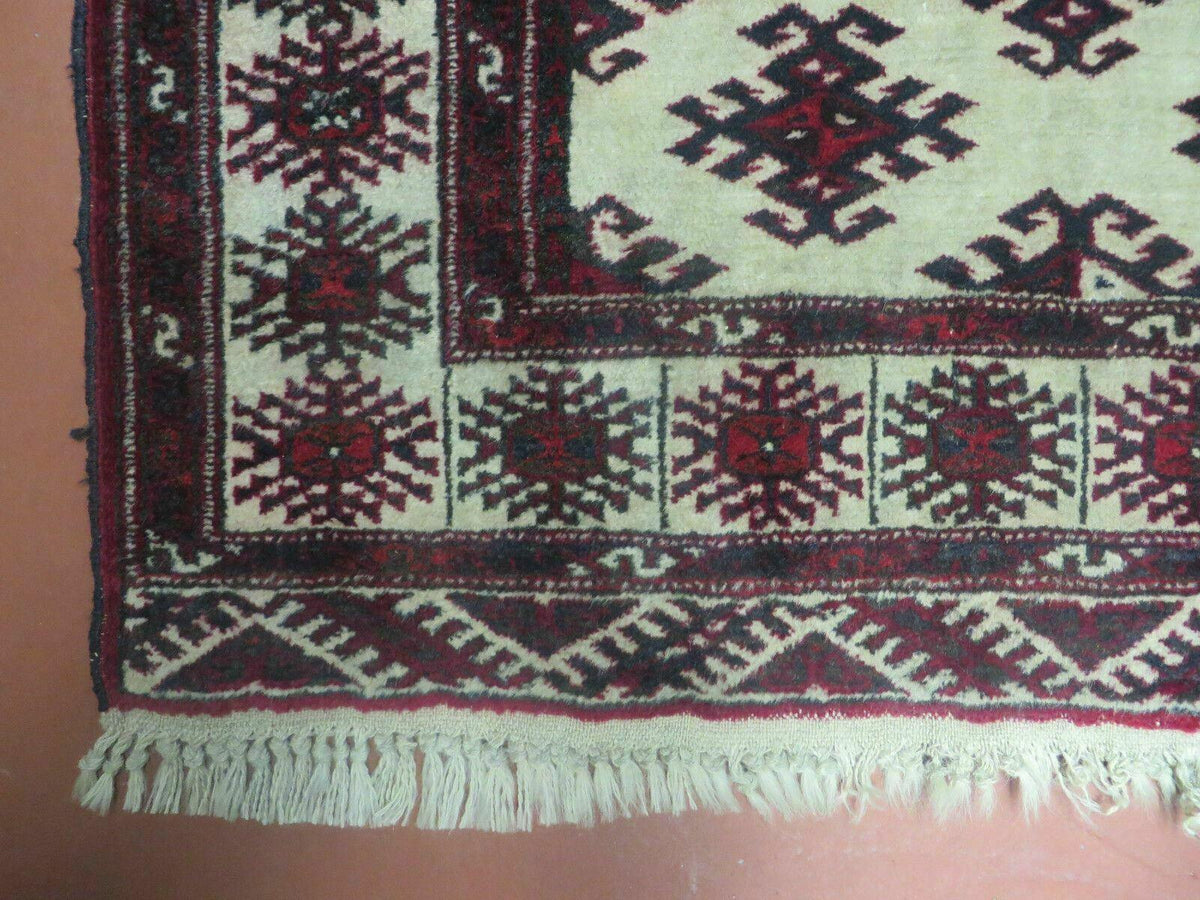 3' X 3' Vintage Handmade Turkoman Bokhara Yamud Wool Rug Nice - Jewel Rugs, view 8