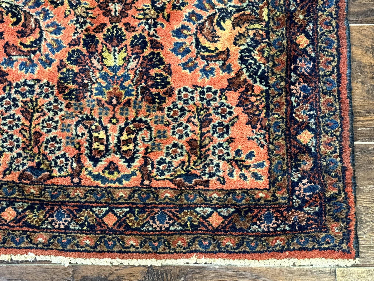 Antique Persian Lilihan Rug 2x4, Red, Floral, Wool, Handmade Lilian Persian Carpet - Jewel Rugs, view 10