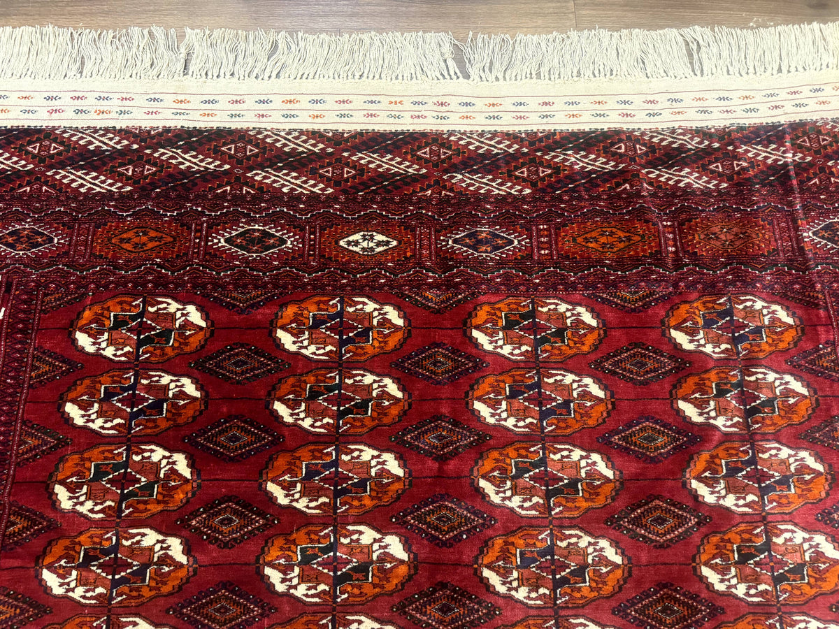 Persian Turkoman Rug 7x9, Red Tribal Carpet - Jewel Rugs, view 3