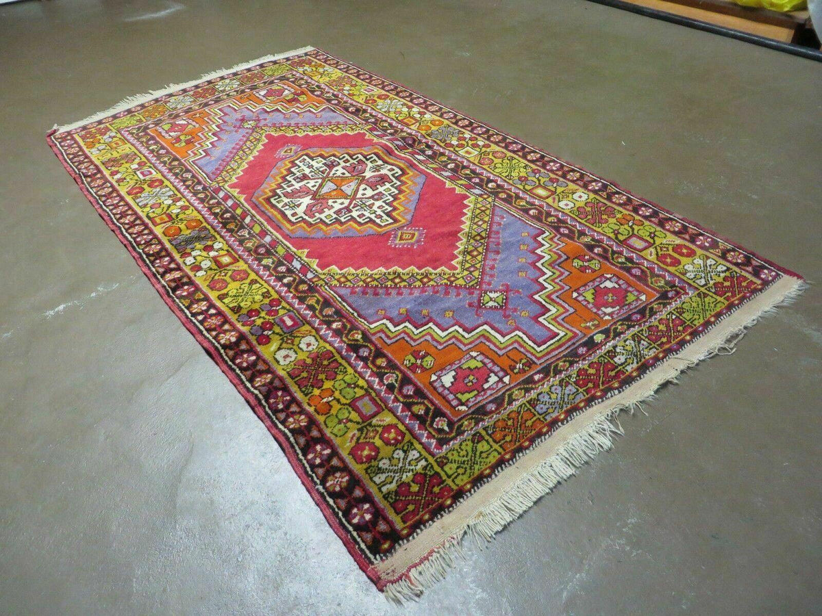 4' X 7' Antique Handmade Turkish Oushak Wool Rug Carpet Red Nice - Jewel Rugs, view 2