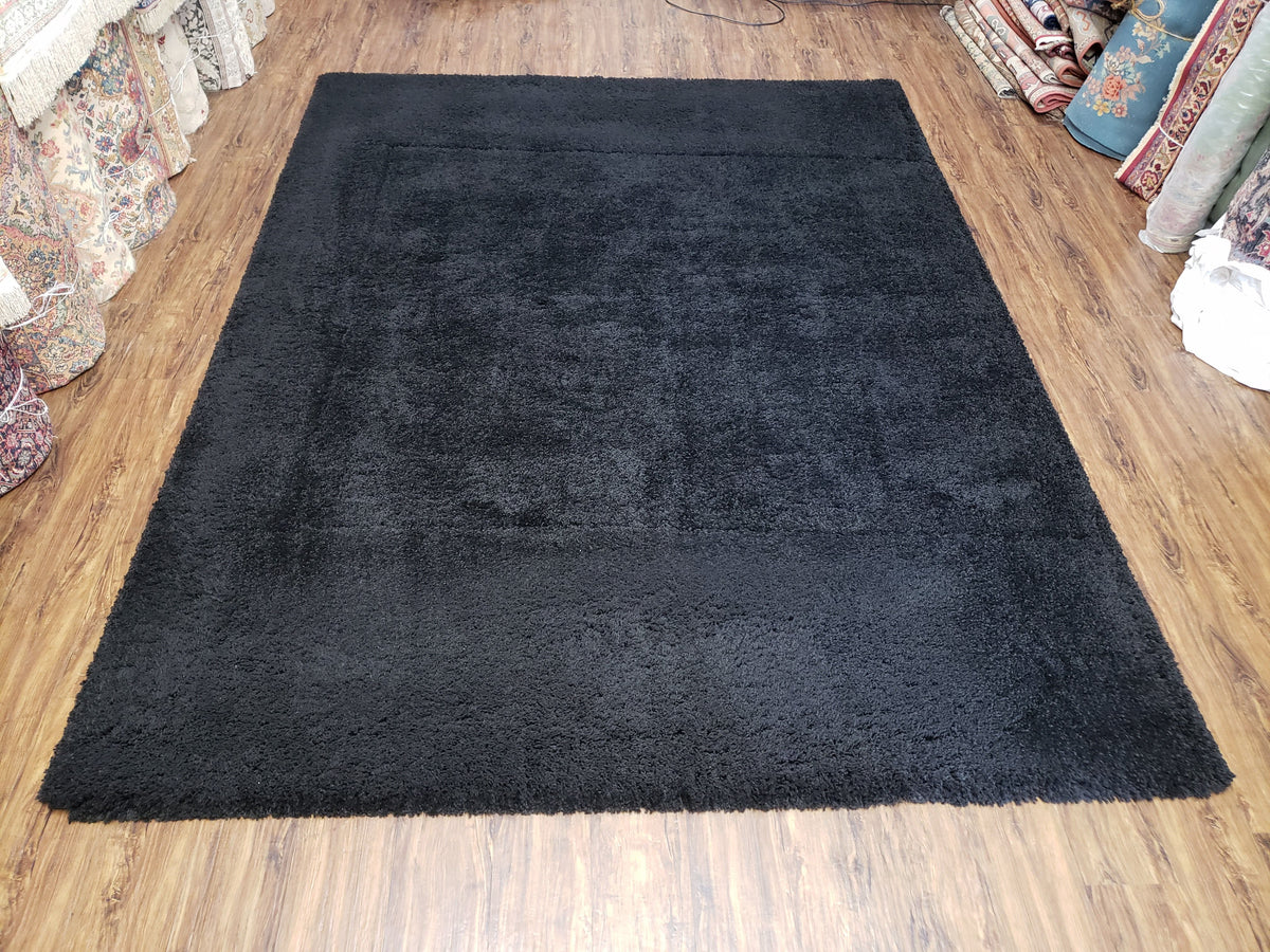 Black Shag Rug 8x10, Savafieh Milan Fluffy Black Carpet, Room Sized Shag Rug, Modern Contemporary Rug, Soft Living Room Rug, Bedroom Rug - Jewel Rugs, view 12