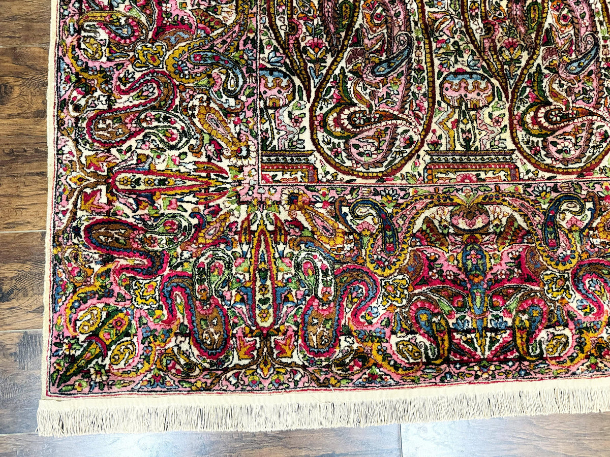Rare Antique Persian Kerman Lavar Rug 9x12, Boteh Paisley Design - Jewel Rugs, view 9