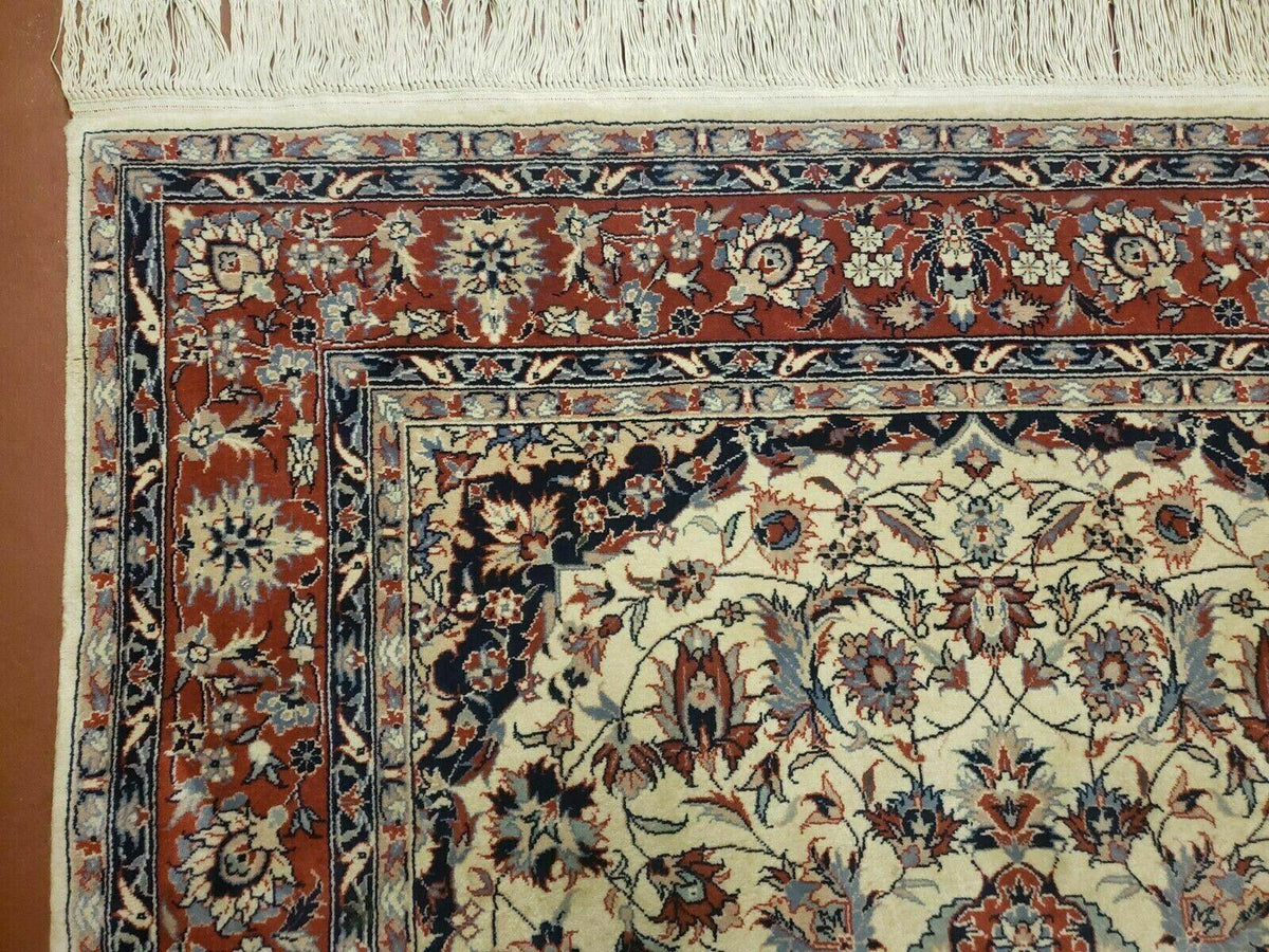 4' X 6' Handmade Ultra Fine Chinese Floral Oriental Wool Rug Hand Knotted Beige - Jewel Rugs, view 7