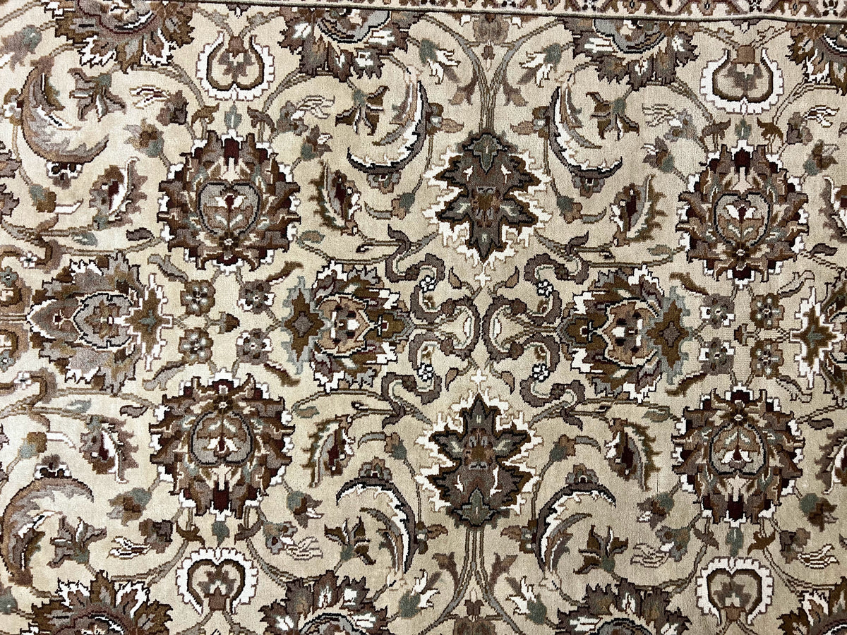 Indo Mahal Rug 6x9, Indian Carpet 6 x 9 ft, Light Green and Ivory, Floral Allover, Wool Oriental Carpet, Traditional Rug, Handmade - Jewel Rugs, view 5