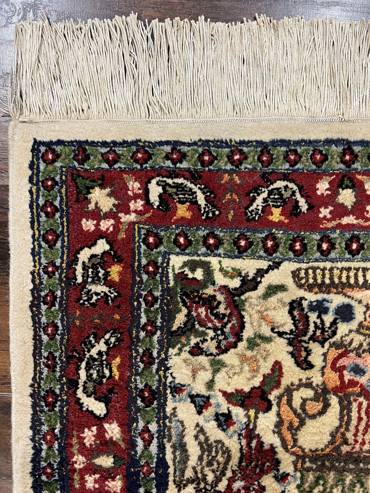 Small Indo Persian Rug 2x3 ft, Wool with Silk Highlights, Animal Pictorials, Birds - Jewel Rugs, view 6