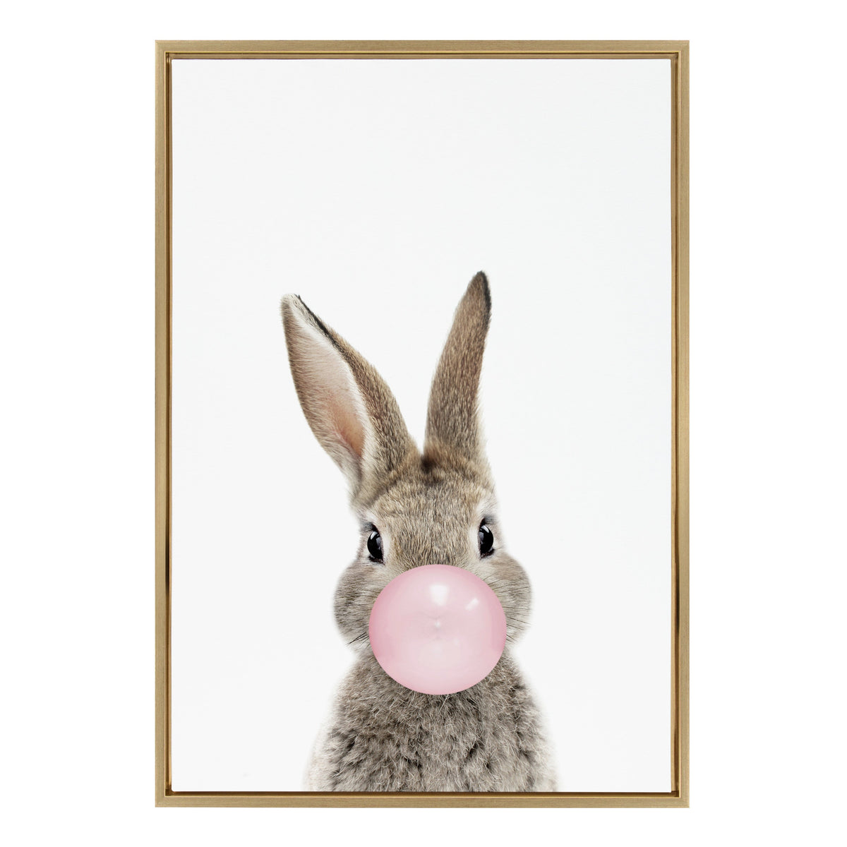 Sylvie Bubble Gum Bunny Framed Canvas by Amy Peterson Art Studio