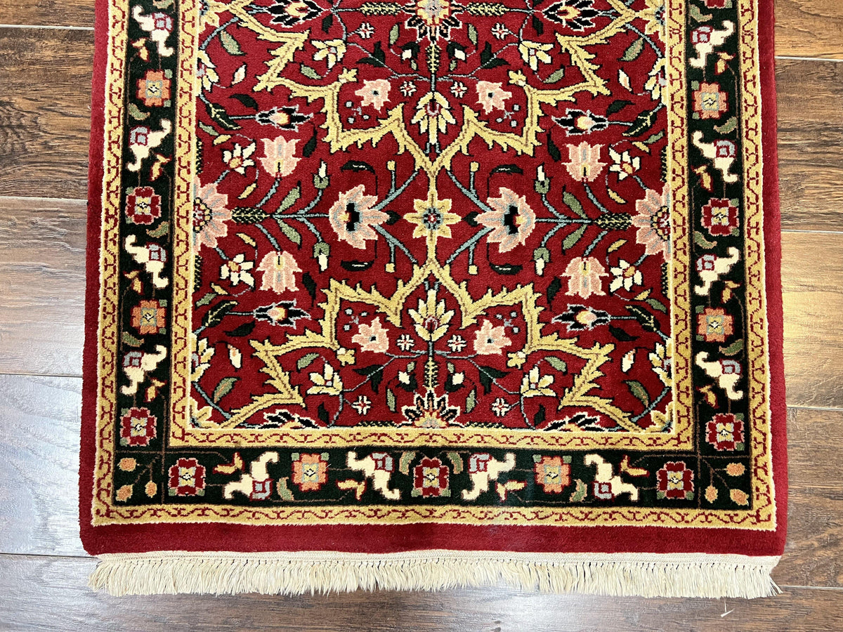 Indo Persian Runner Rug 2.6 x 10, Floral Hand Knotted Wool Hallway Rug, Red - Jewel Rugs, view 5
