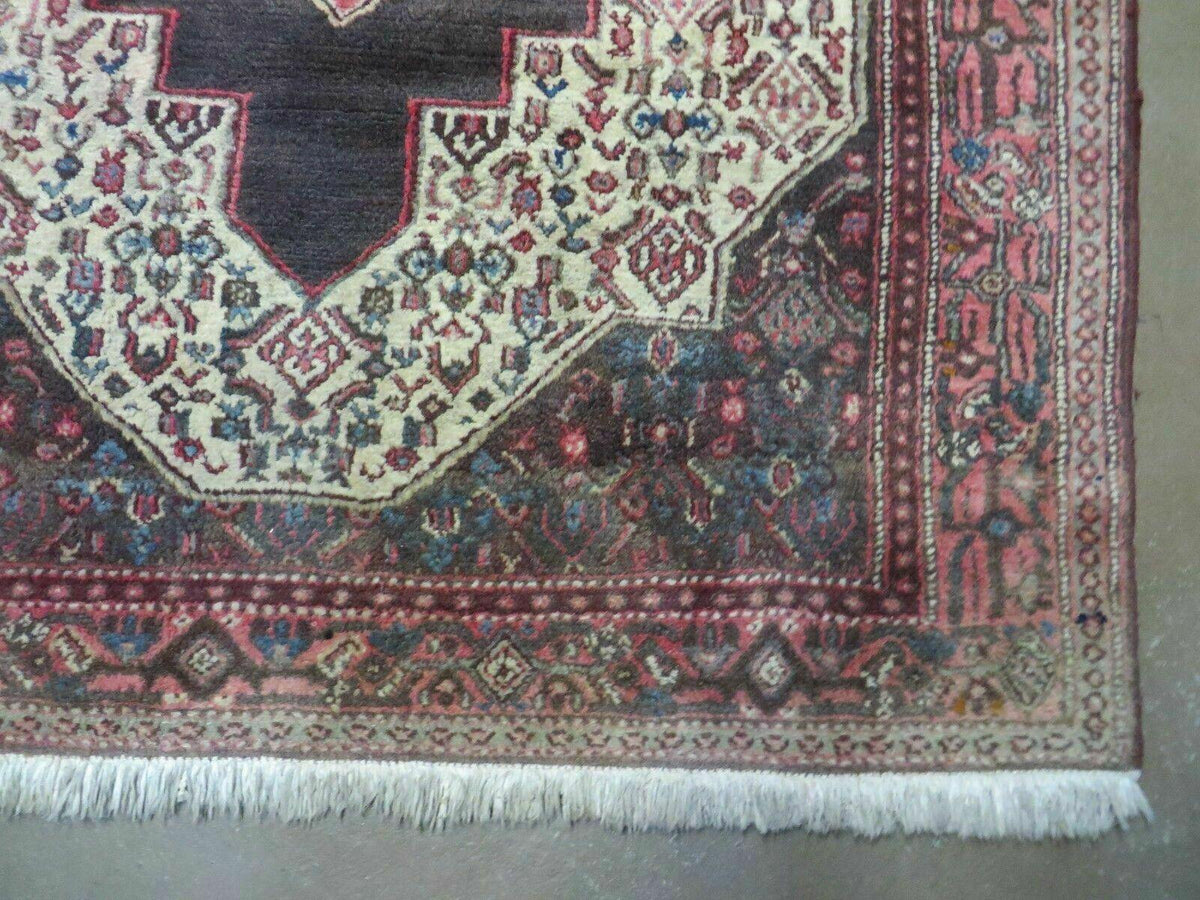 4' X 5' Antique Handmade India Floral Oriental Wool Rug Brown Vegetable Dyes - Jewel Rugs, view 10