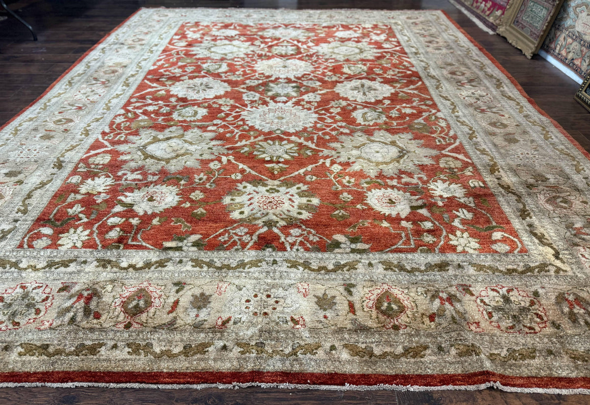 Pakistani Peshawar Rug 10x13, Burnt Orange, Large Handmade Wool Carpet - Jewel Rugs, view 2
