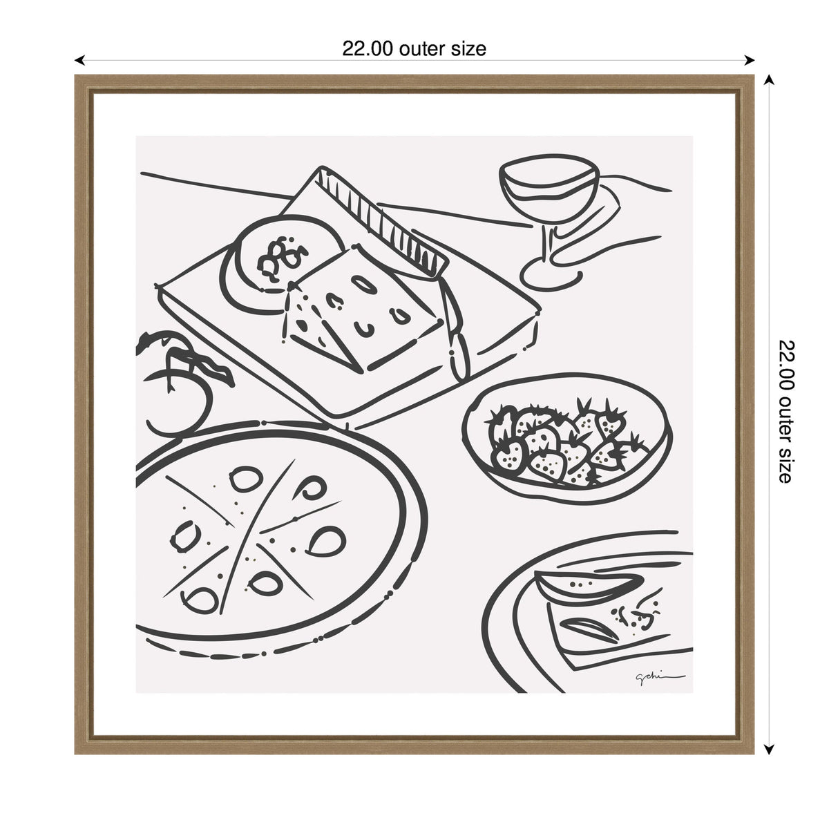Dinner Club by Gabrielly Guedes Framed Canvas Wall Art Print