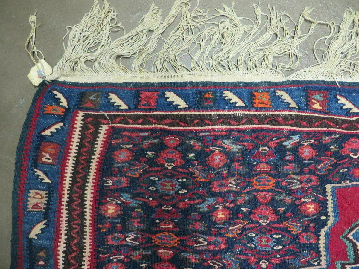 4' X 5' Antique Handmade Turkish Wool Kilim Flat weave Rug Blanket Tribal - Jewel Rugs, view 7