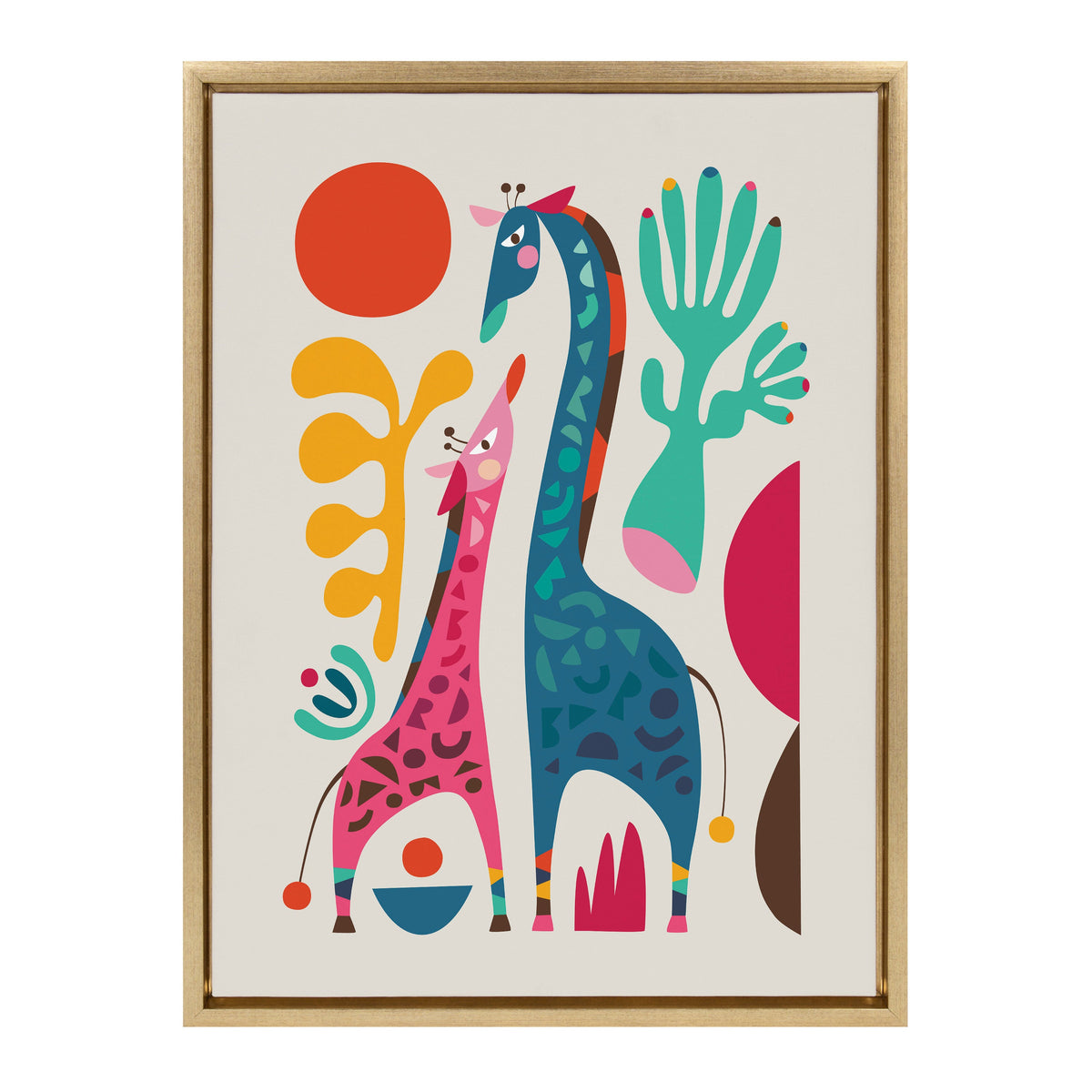 Sylvie Giraffe Love Framed Canvas by Rachel Lee of My Dream Wall