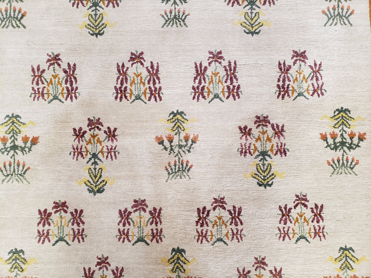 Tufenkian Rug 5.9 x 8.6, Tibetan Nepalese Rug, Hand Knotted, Soft Shiny Wool, Repeated Motifs, Contemporary Modern, Area Rug 6x9, Vintage - Jewel Rugs, view 7