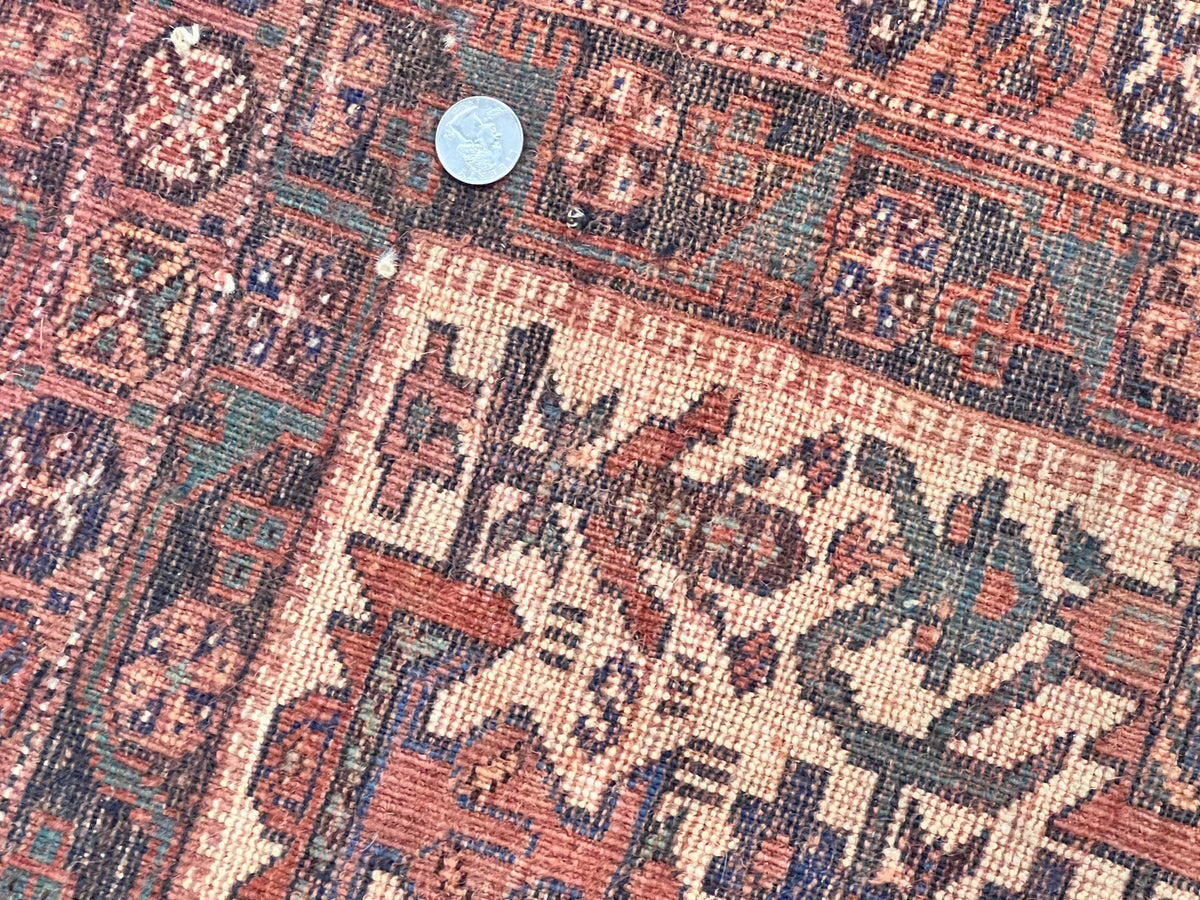 Persian Afshar Rug 5x6, Allover Repeated Motif, Wool Tribal Carpet, Handmade Semi Antique Rug - Jewel Rugs, view 10