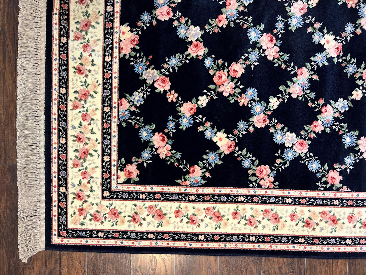 Karastan Rug 8' 8" x 12" Garden of Eden Collection Ebony Trellis #509/1270, Wool Pile Discontinued Vintage Karastan Carpet, Room Sized Rug - Jewel Rugs, view 9