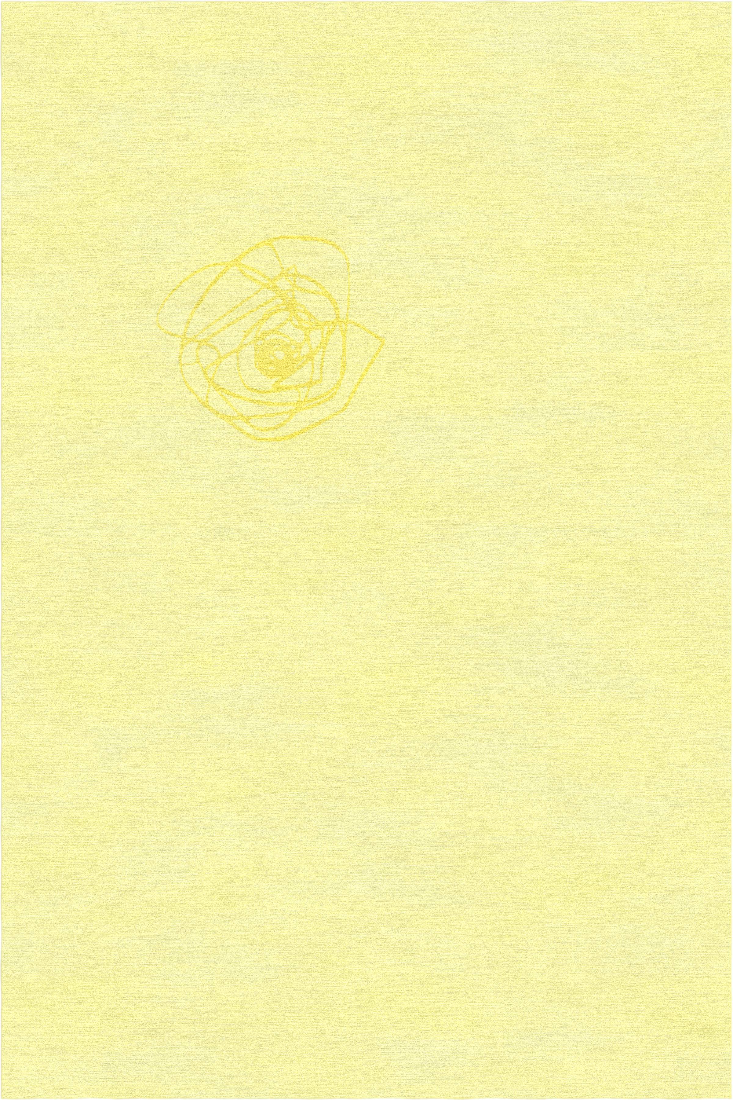 "La Rosa" - Butter Yellow Handmade Wool Rug, La Rosa Collection - image 4