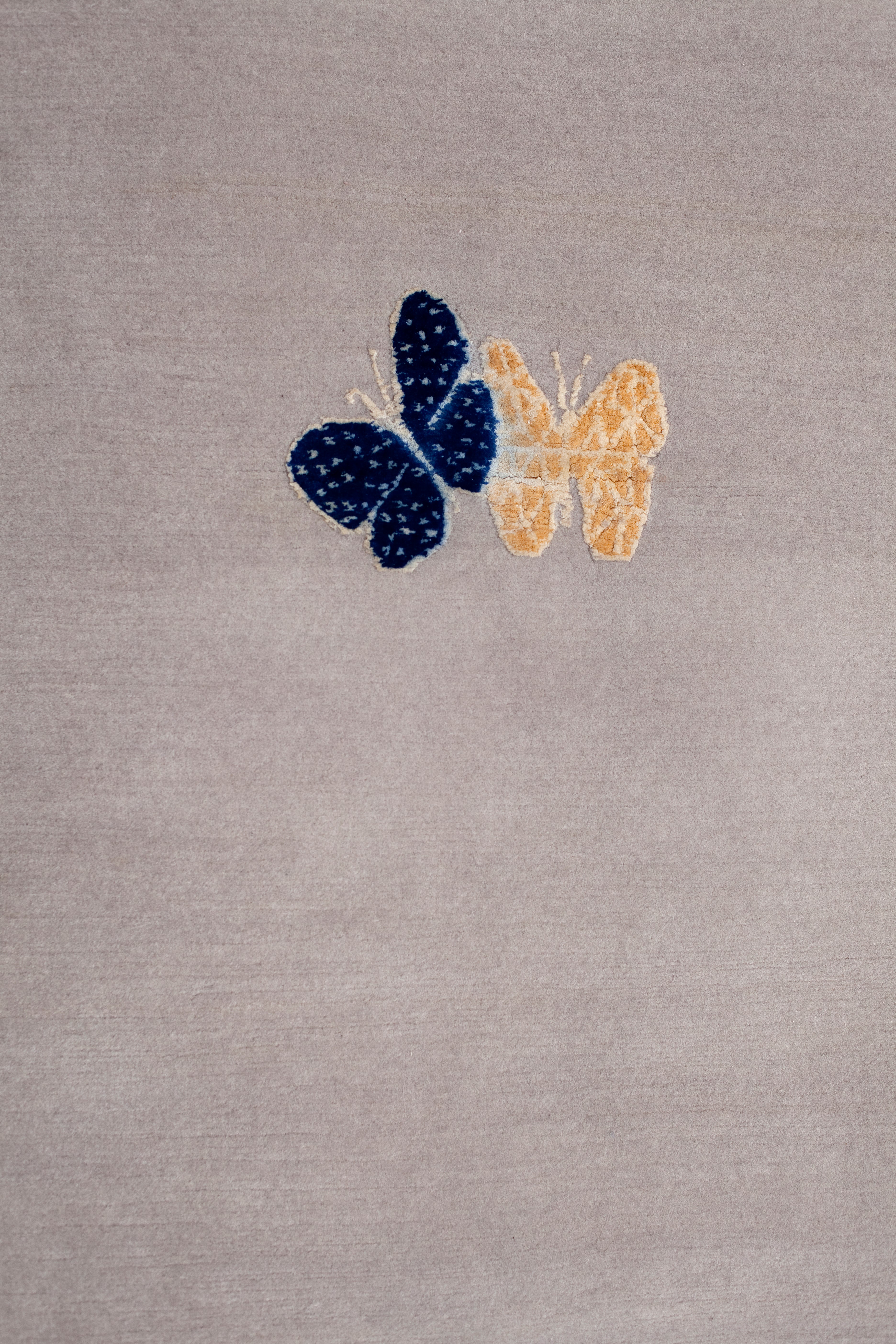 "Spirit in the Sky" - Beige Butterfly Rug in Wool and Silk - image 7
