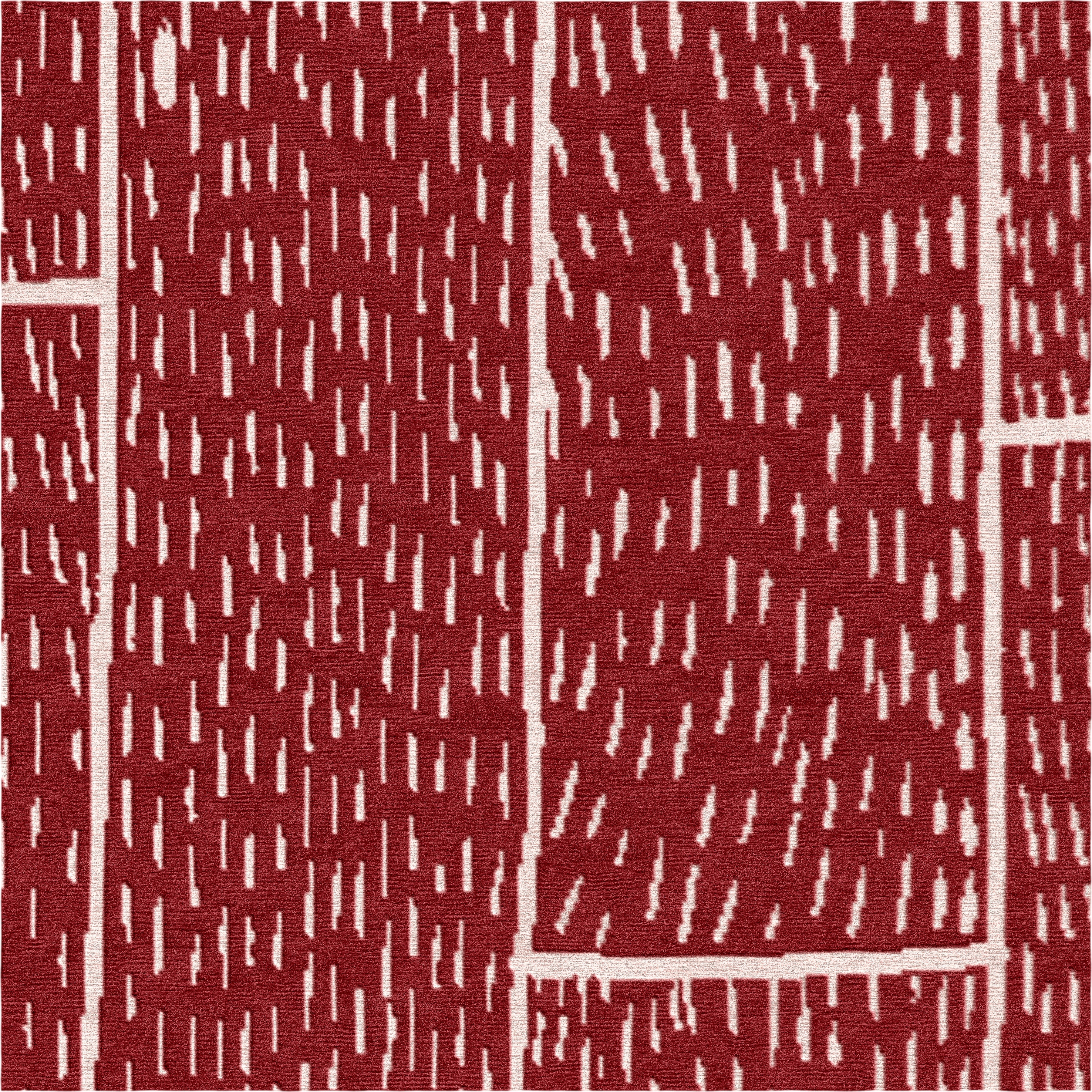 Wood Planks - Vibrant Red Handmade Wool and Silk Rug, Secret - image 2
