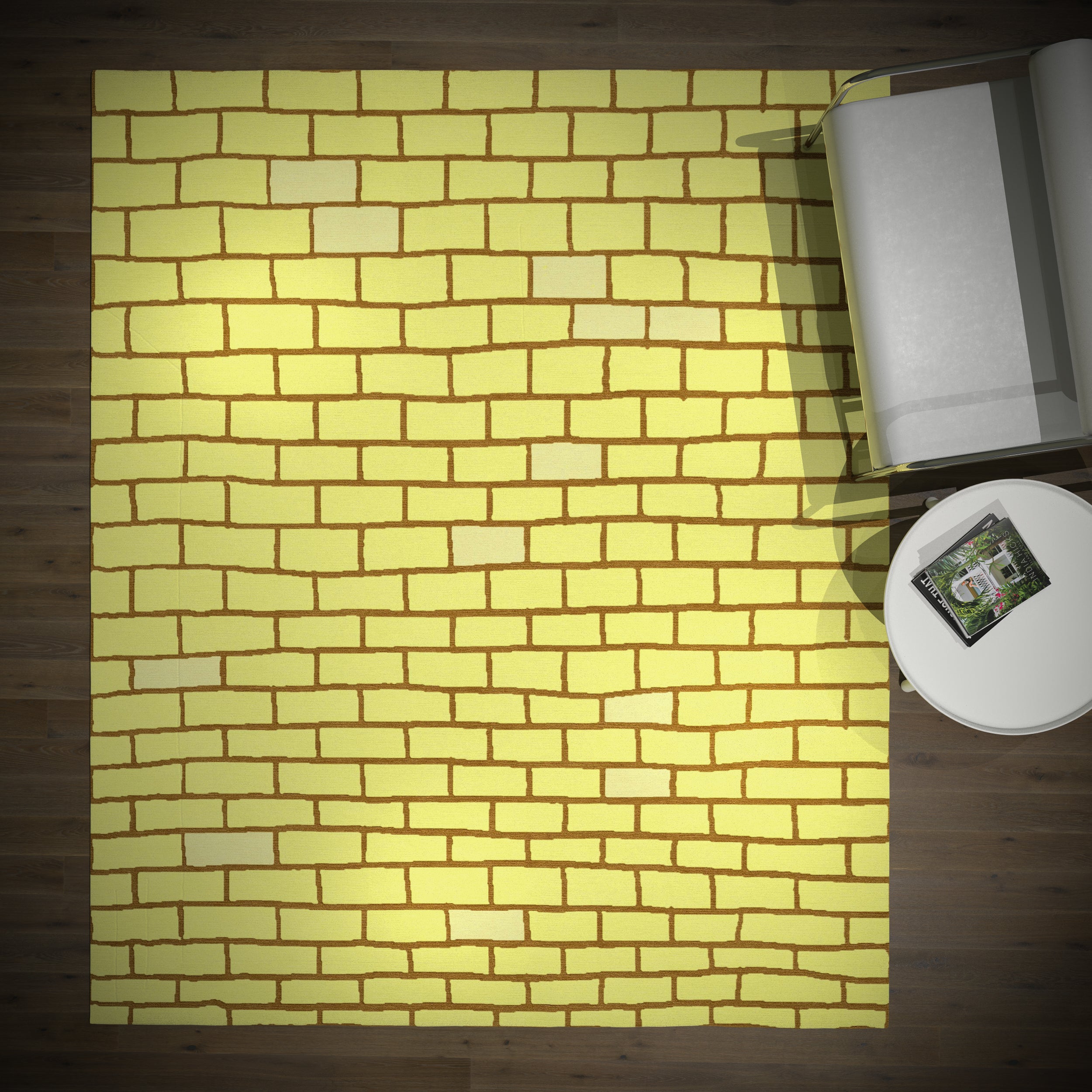 Brick Wall - Butter Yellow Handmade Nepalese Wool Rug, Secret - image 5