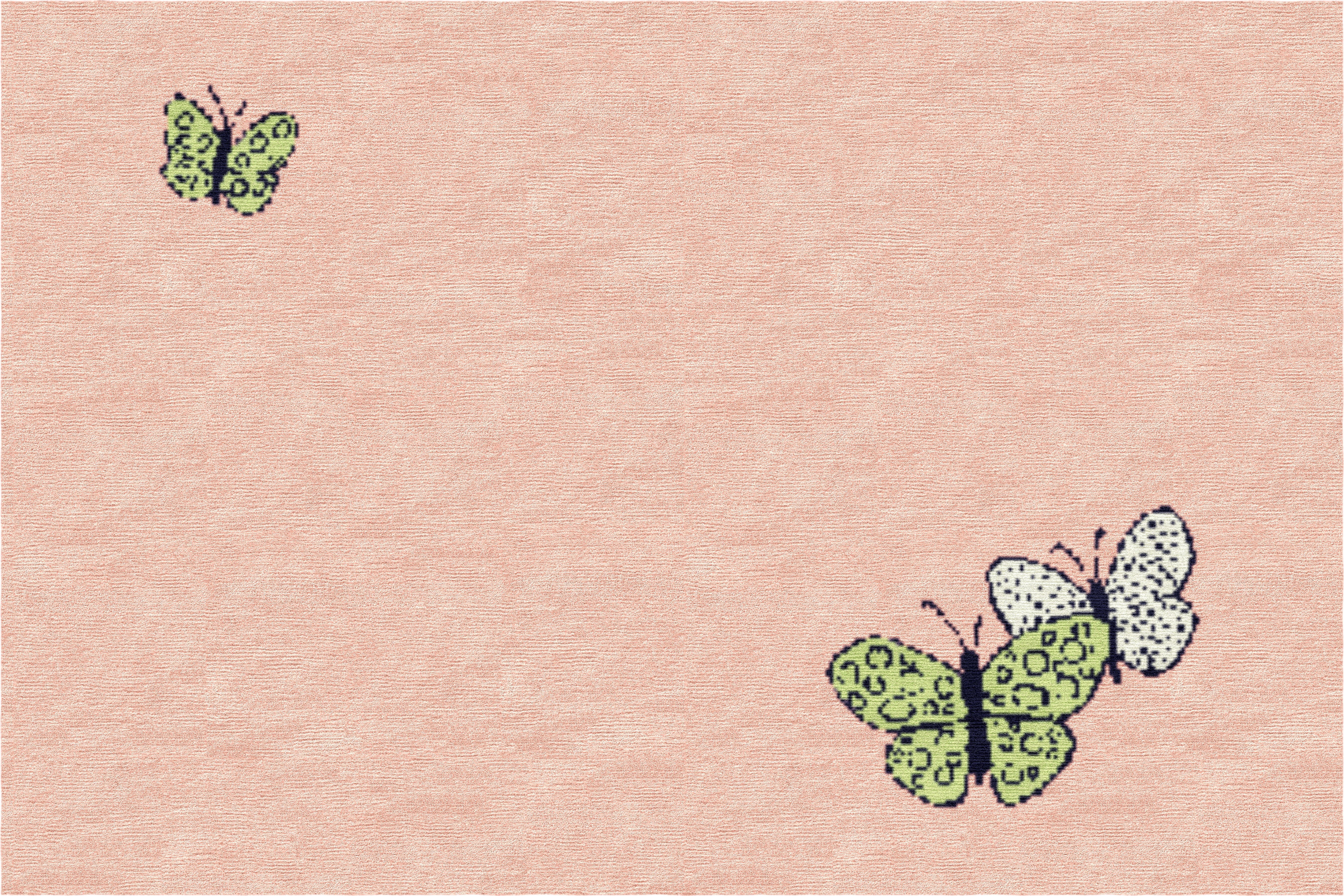 "Spirit in the Sky" - Peach Round Butterfly Rug in Wool and - image 4