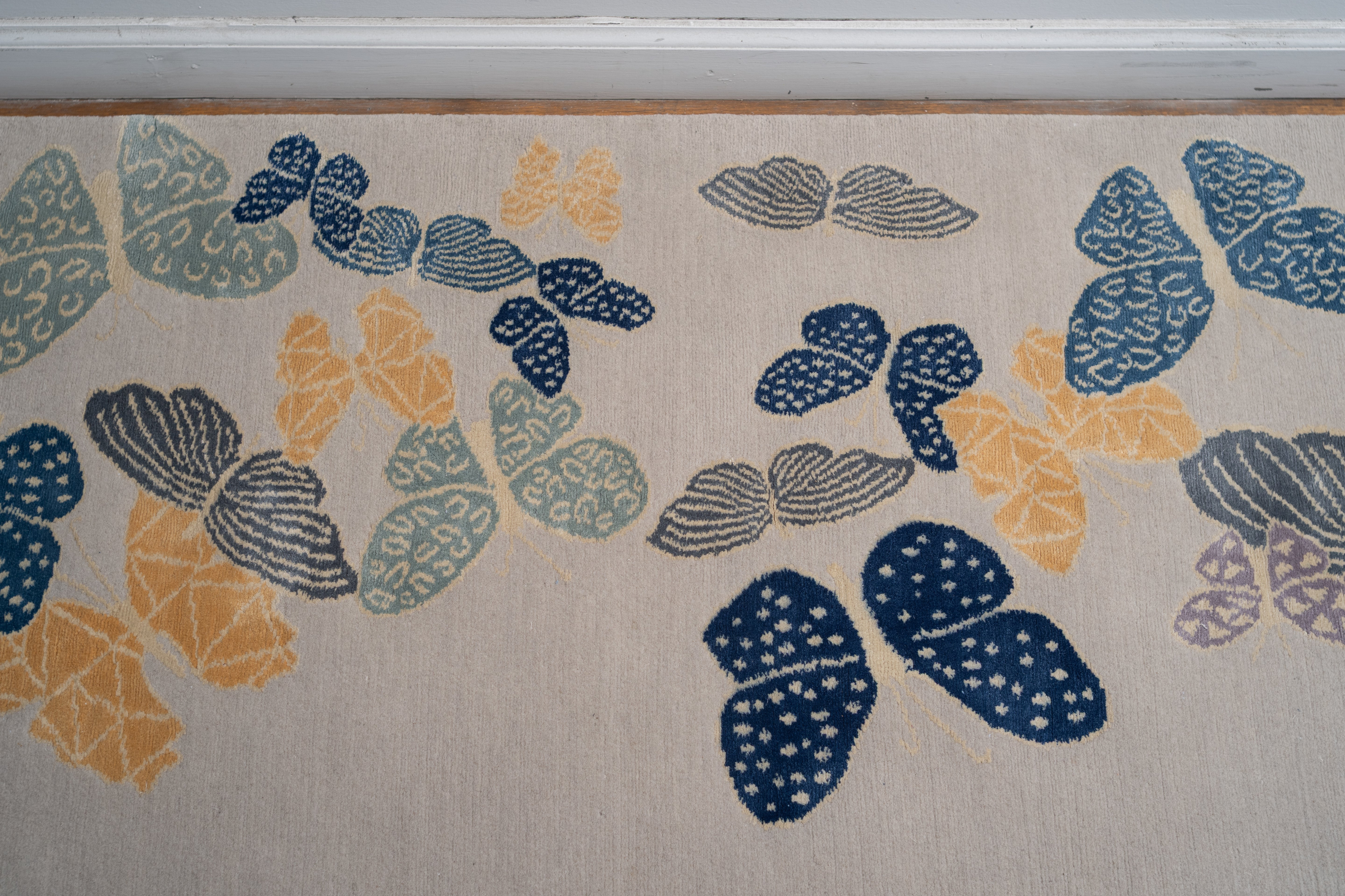 "Spirit in the Sky" - Beige Large Butterfly Rug in Wool and - image 6