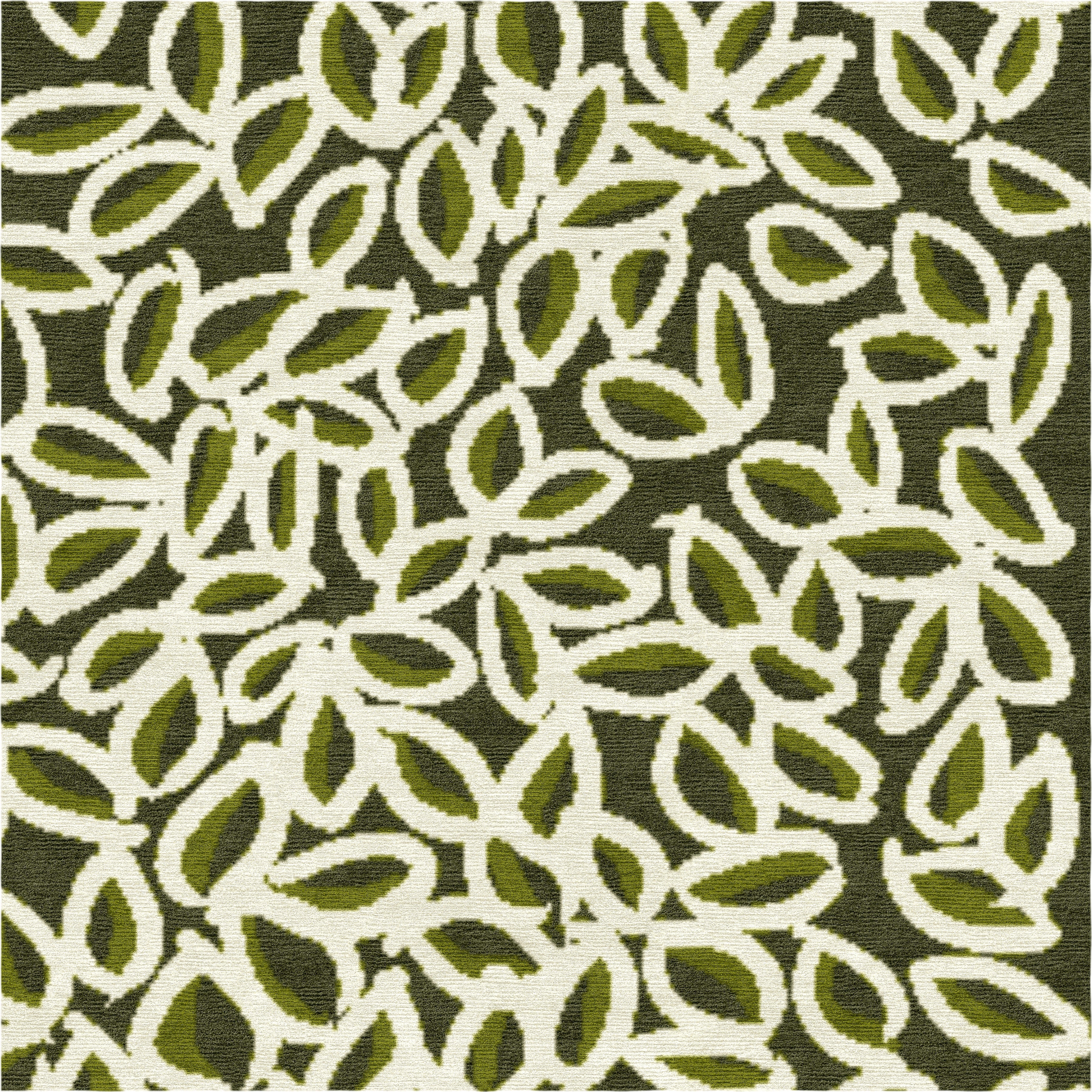 "The Olive Veil" - Handmade Nepalese Wool Rug, Secret Gardens