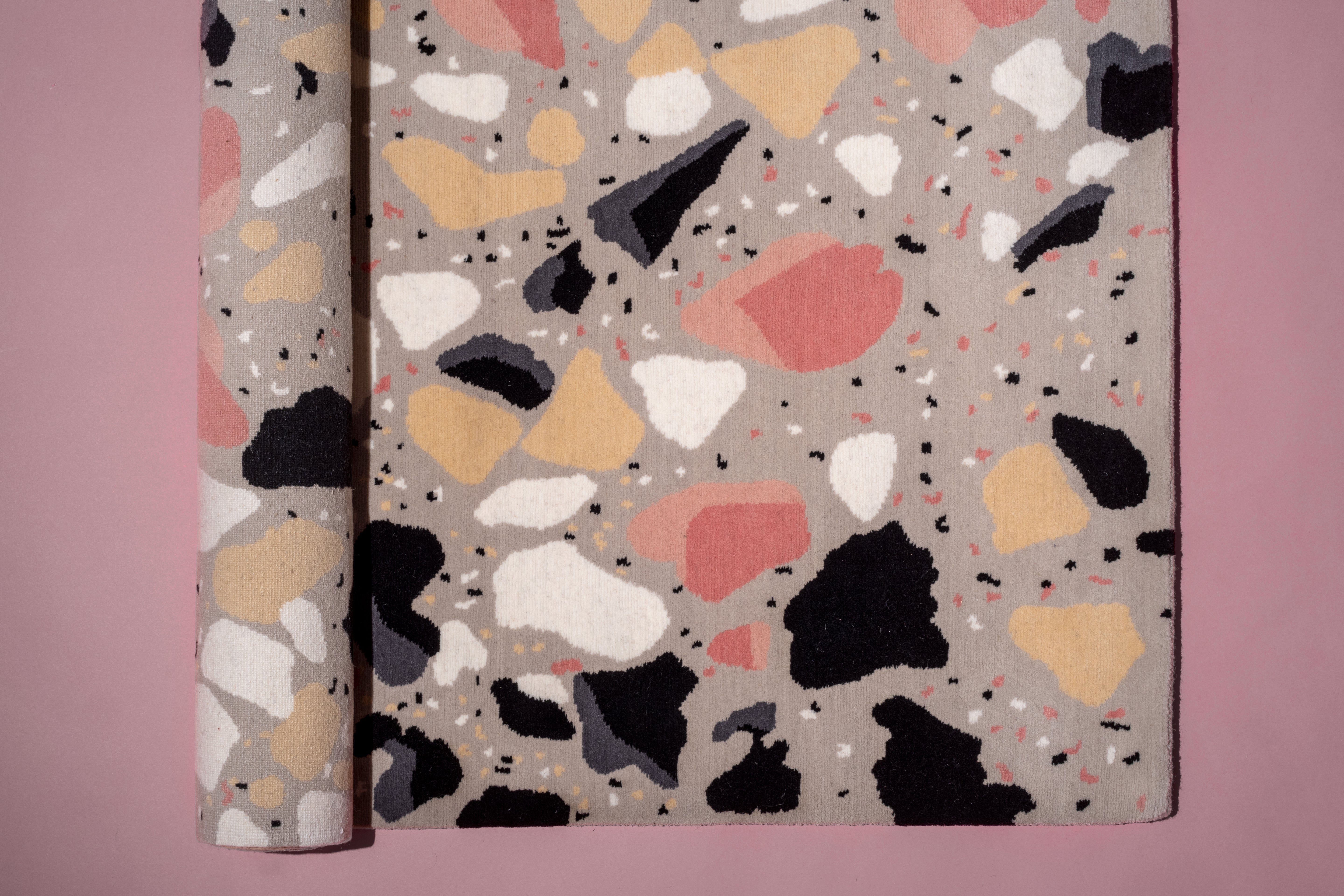 "Venezia" - Handmade Nepalese Wool Rug, Mediterraneo Terrazzo - image 2