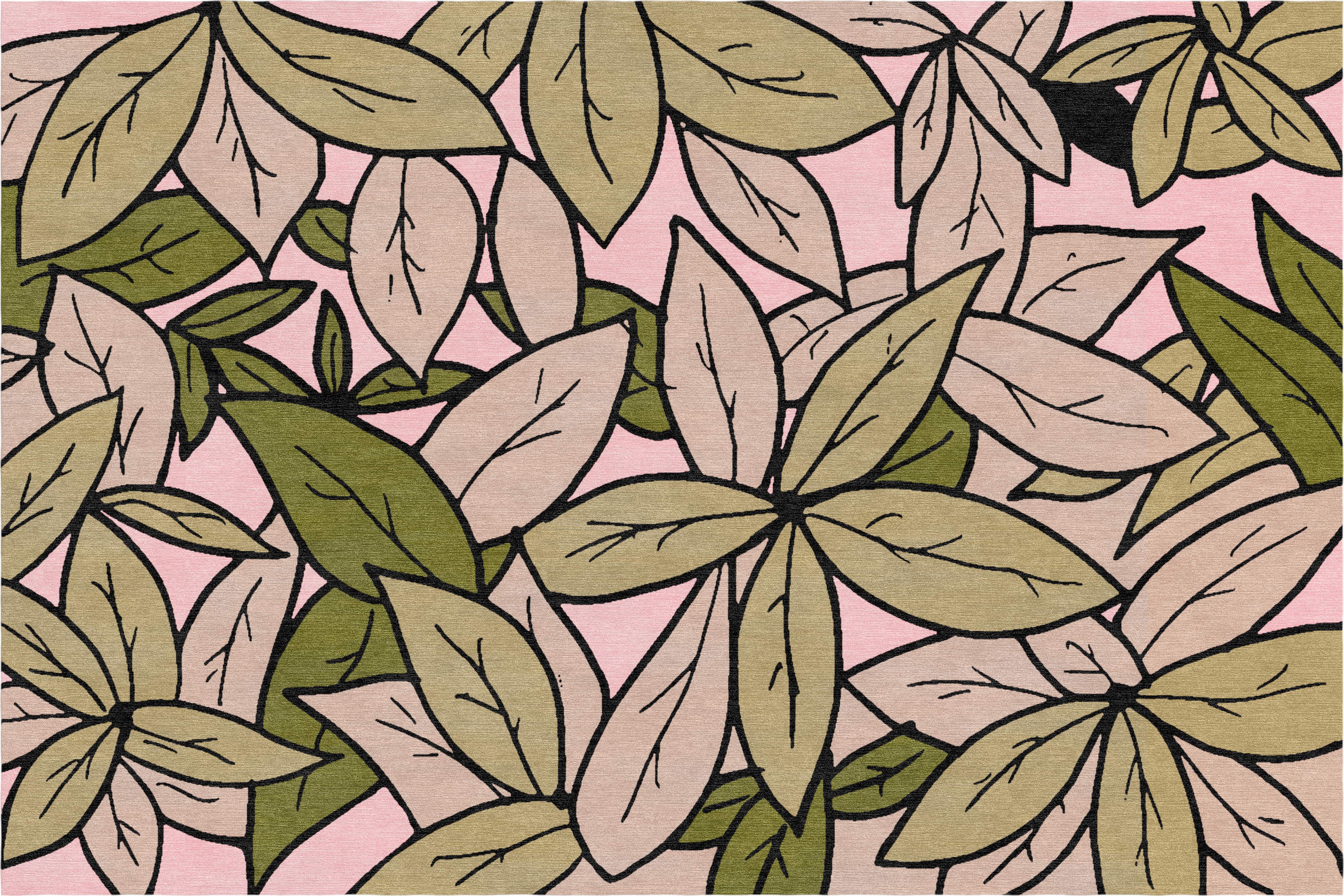 "Living Forest" - Pink Handmade Wool Rug, Living Forest - image 5