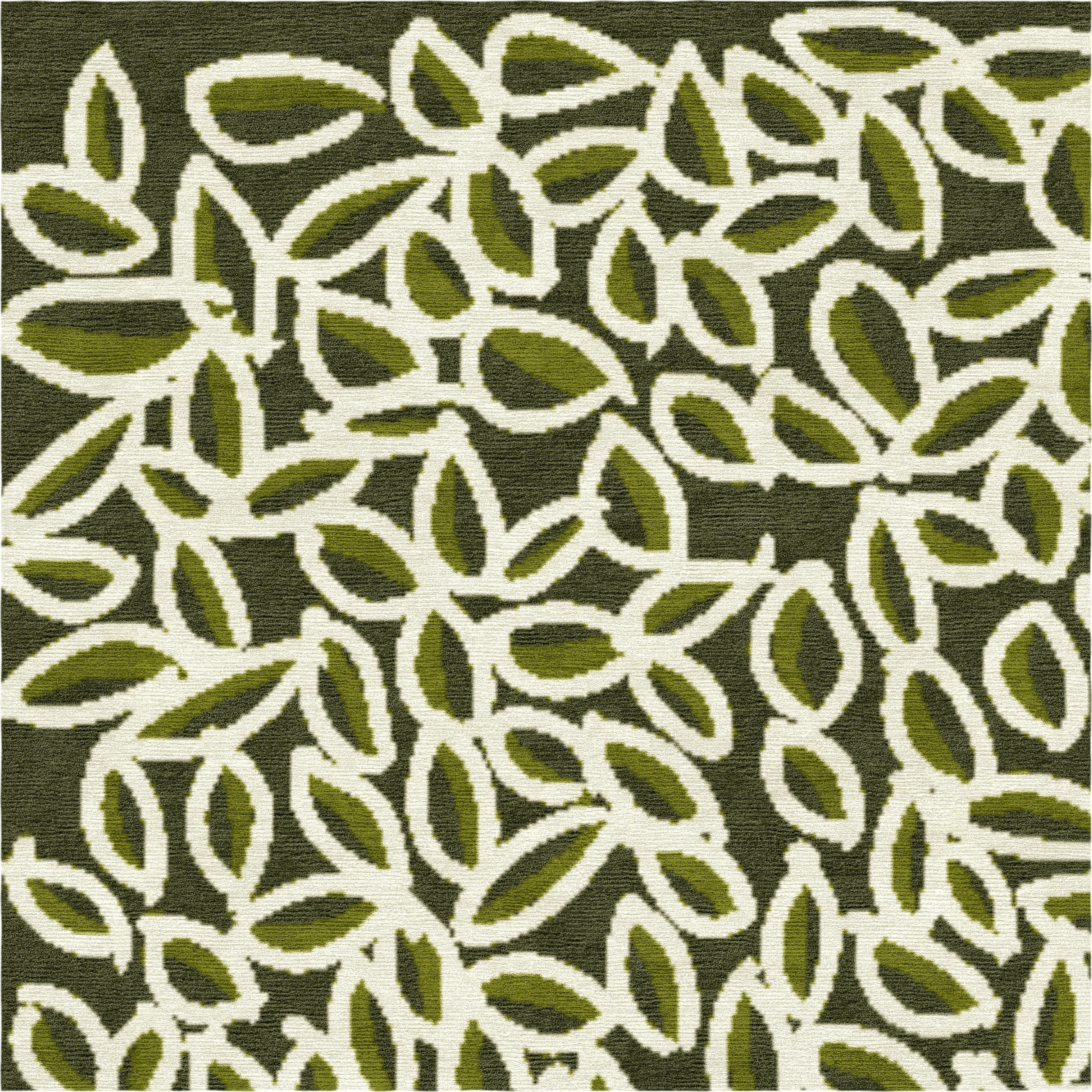 "The Olive Veil" - Handmade Nepalese Wool Rug, Secret Gardens - image 2