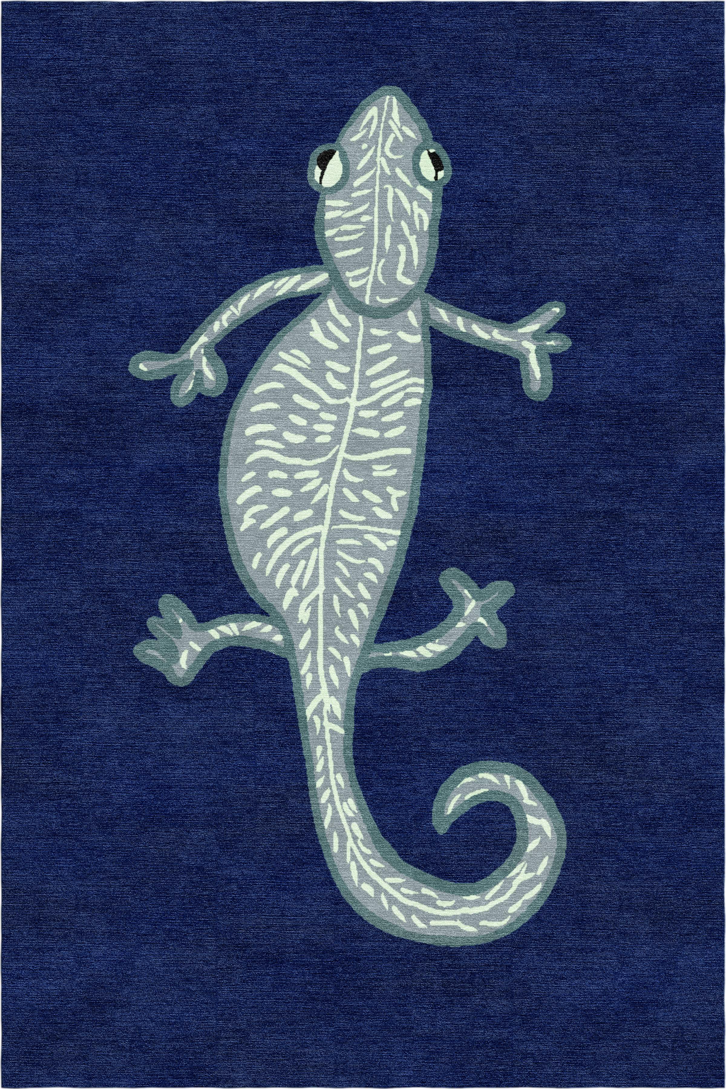 "Wall Watcher" - Navy Handmade Wool Rug, Wall Watcher Collection - image 4