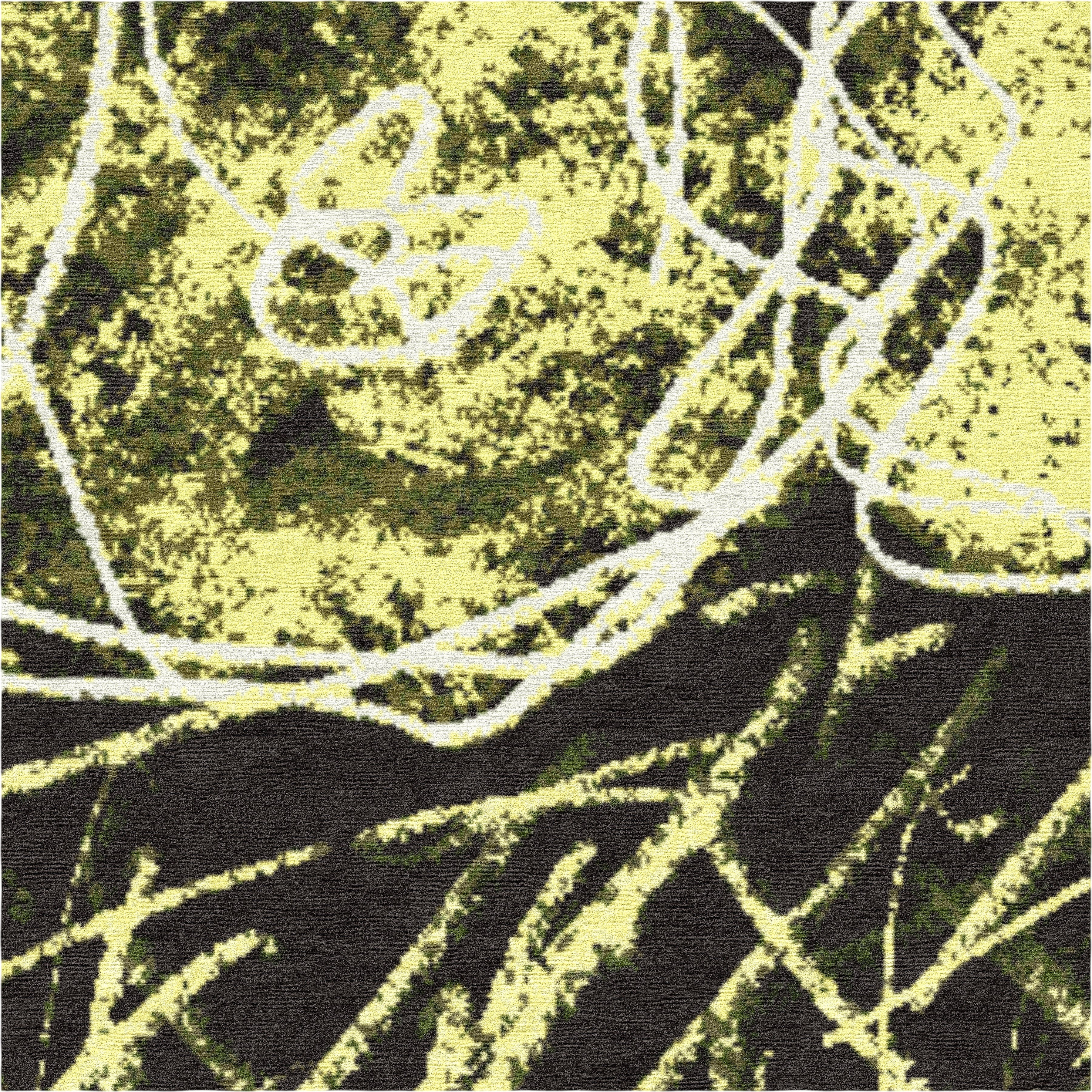 "Room for Ritual" - Butter Yellow Hand-Knotted Floral Rug in - image 3