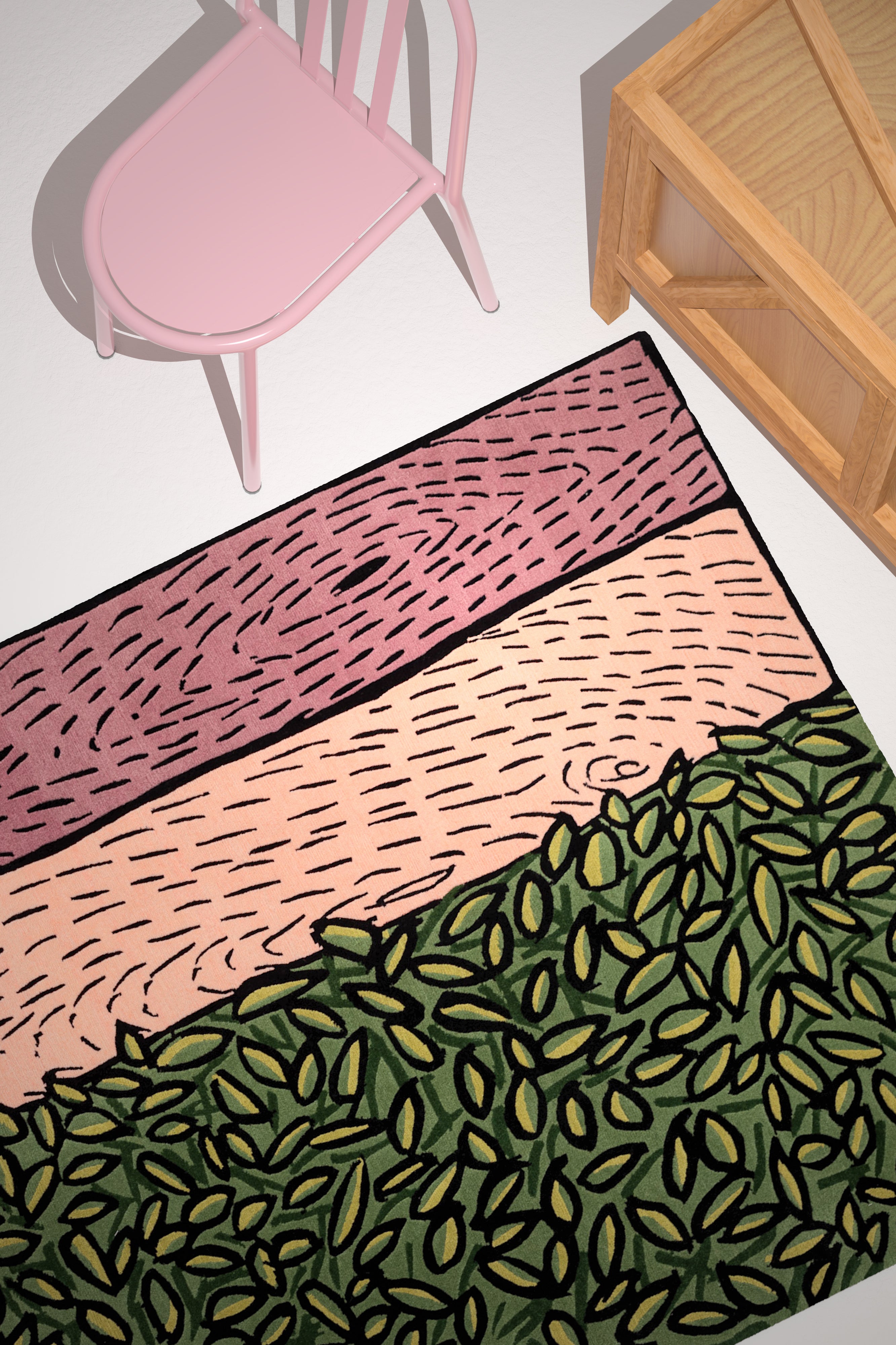 "Rose Realm" - Handmade Nepalese Wool Rug, Secret Gardens - image 4
