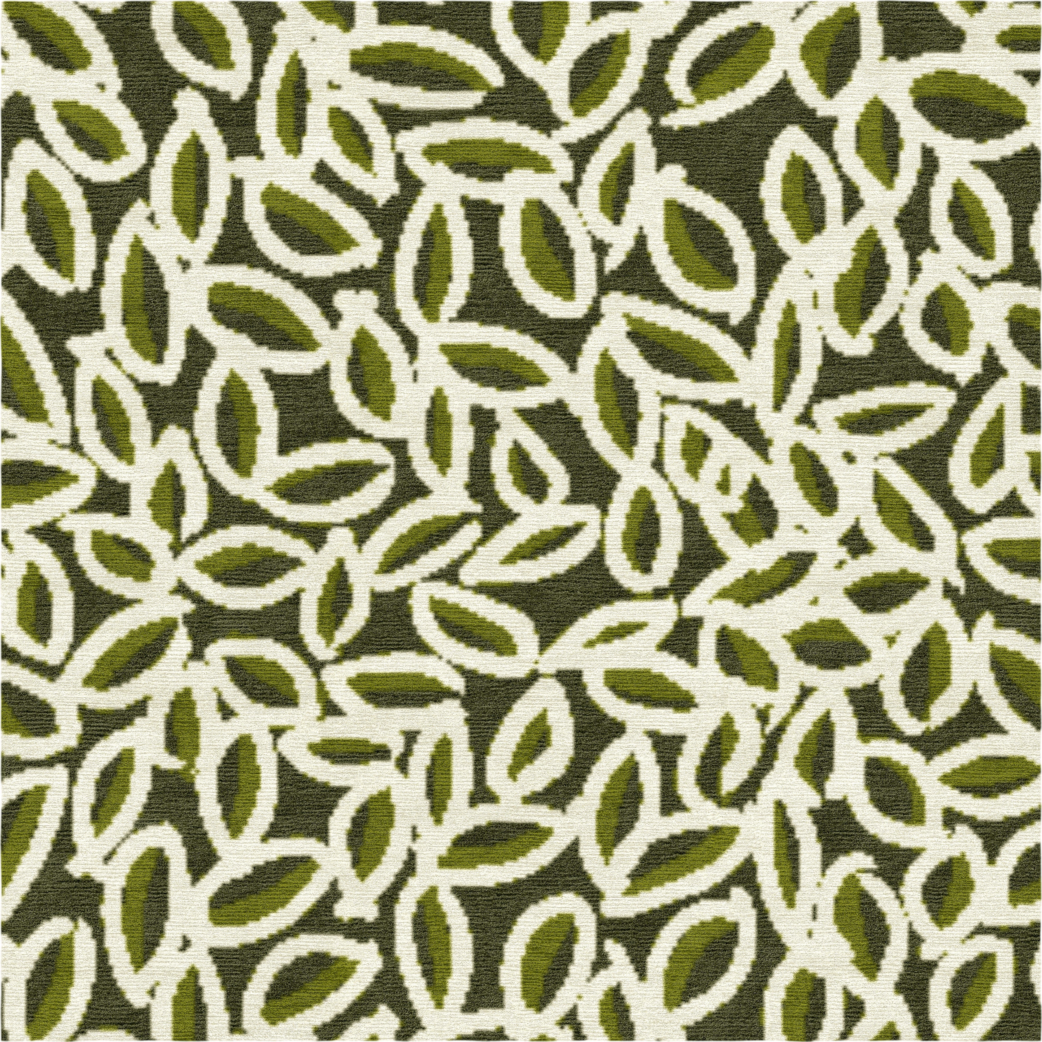 "The Olive Veil" - Handmade Nepalese Wool Rug, Secret Gardens - image 3
