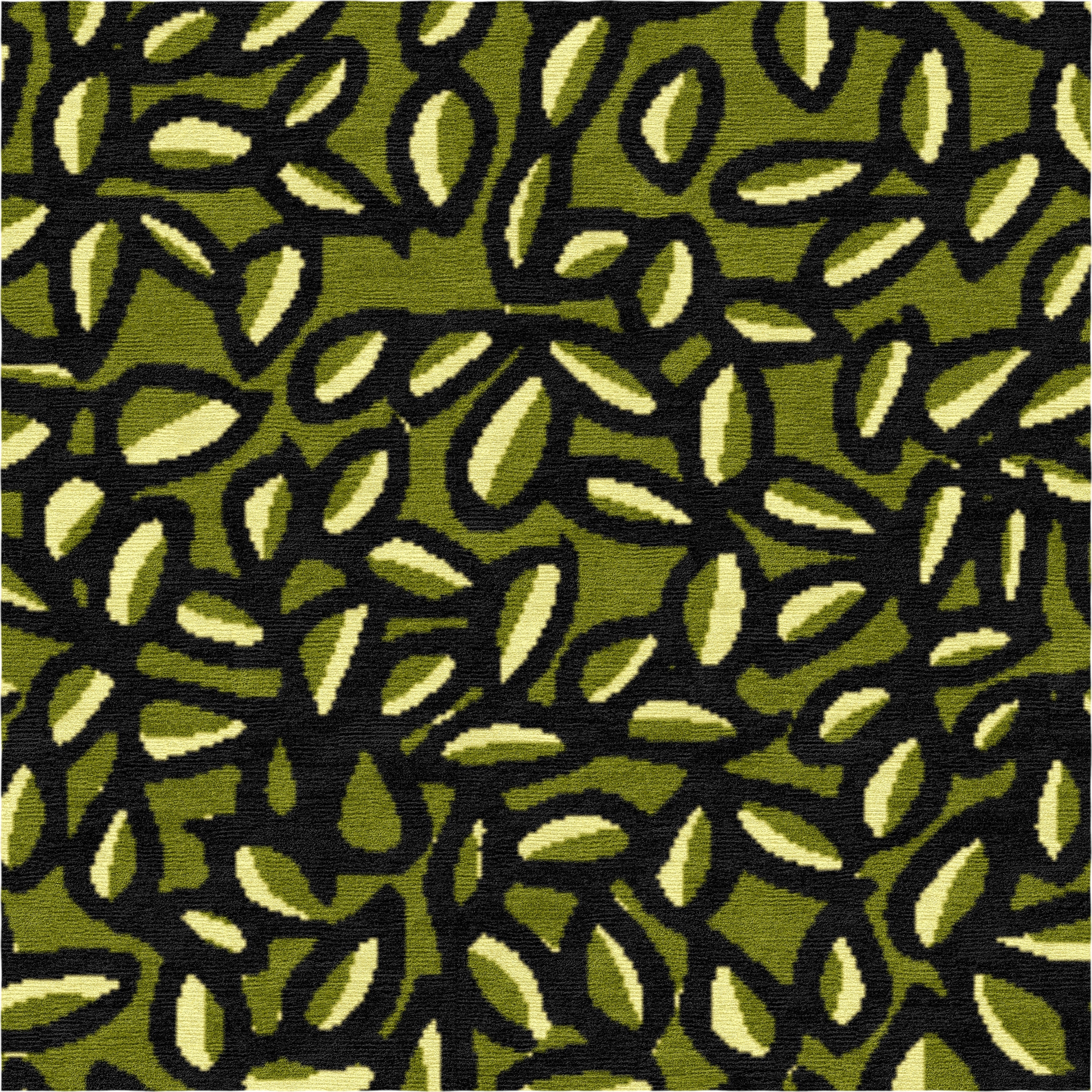 "Lime Canopy" - Handmade Nepalese Wool Rug, Secret Gardens - image 2