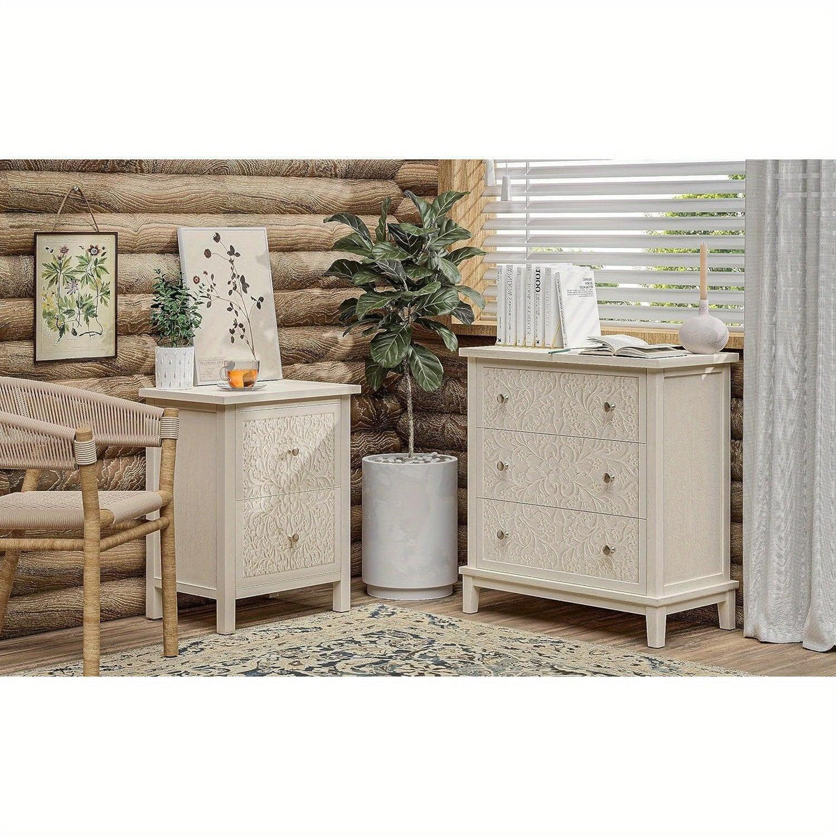 Dresser - Distressed White 3-Drawer — House of Avana, view 2 of 30