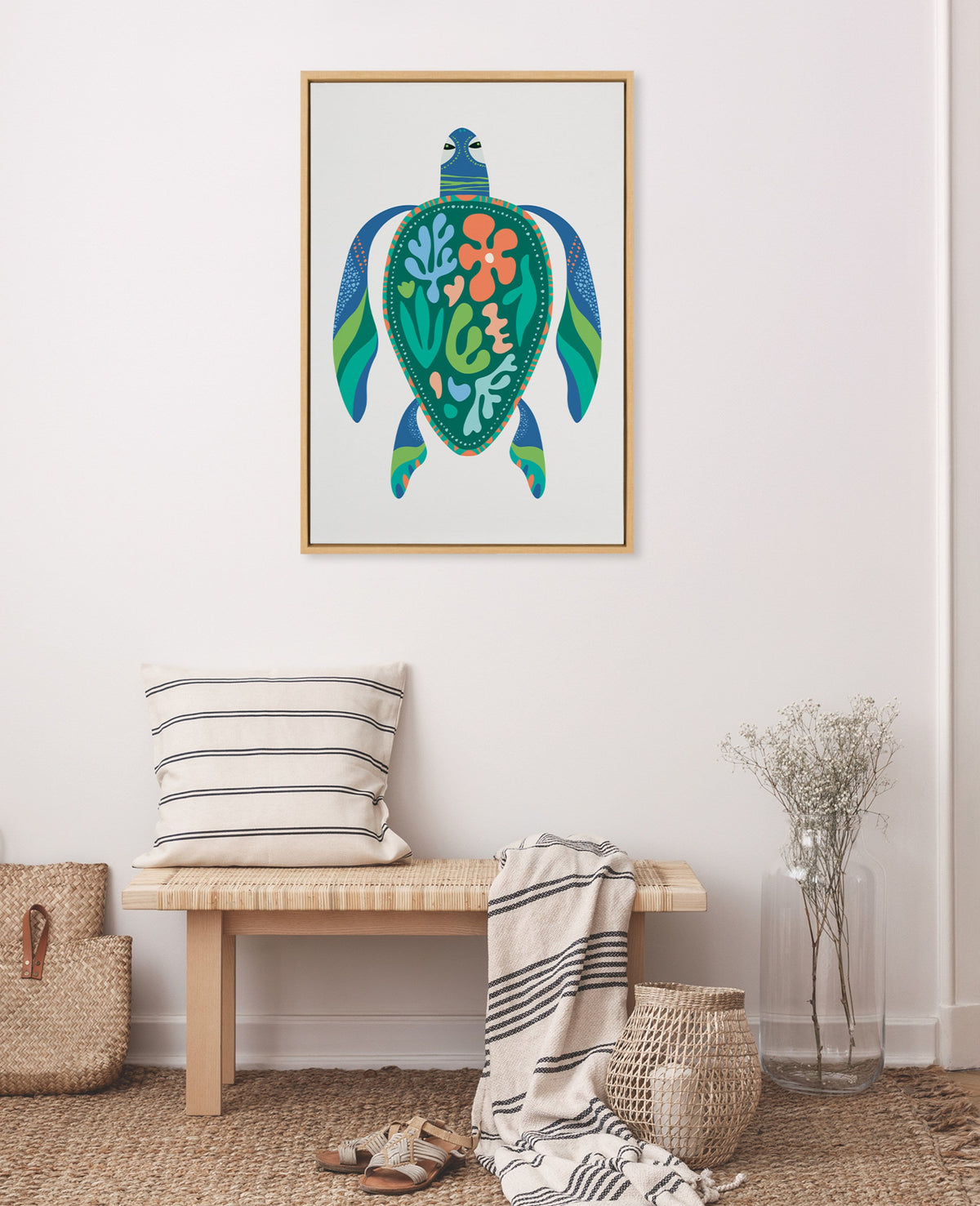 Sylvie MCM Sea Turtle Framed Canvas by Rachel Lee of My Dream Wall