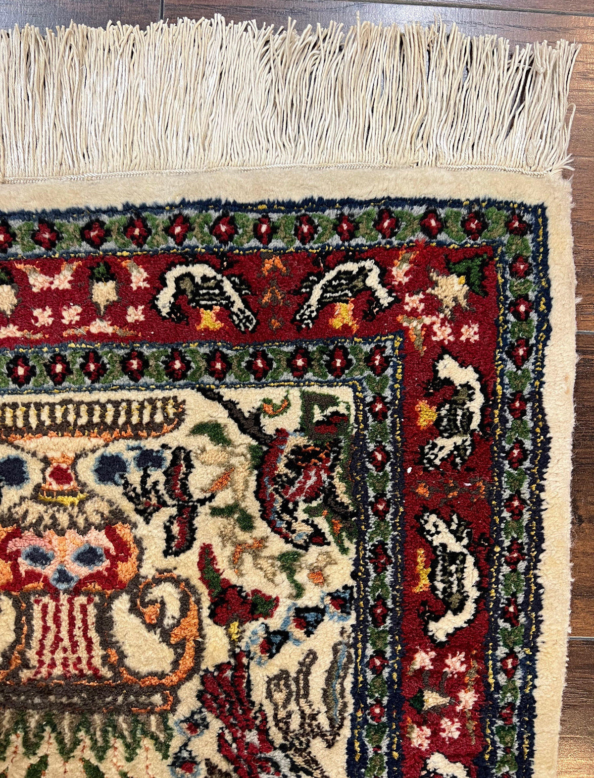 Small Indo Persian Rug 2x3 ft, Wool with Silk Highlights, Animal Pictorials, Birds - Jewel Rugs, view 7