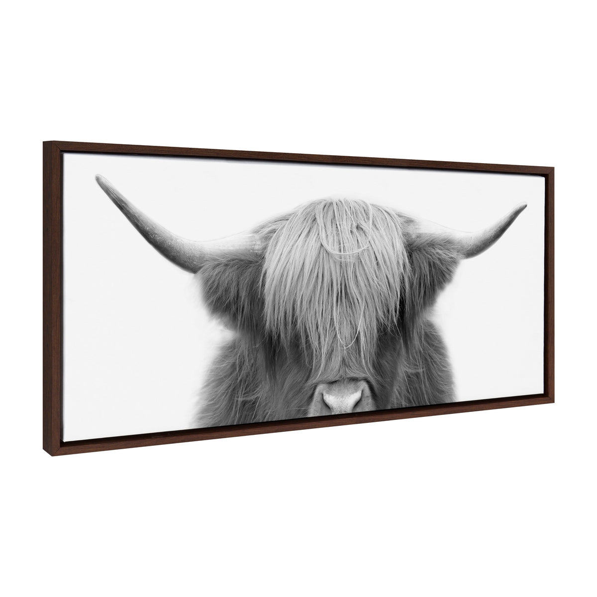 Sylvie Hey Dude Highland Cow Framed Canvas by The Creative Bunch Studio