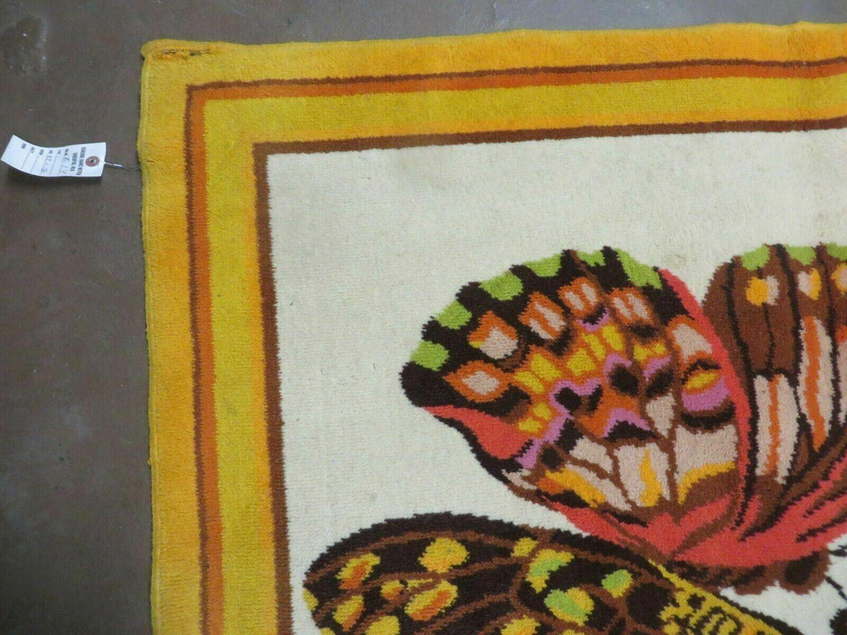 4' X 6' Tartare Modern Hand Knotted Spainsh Wool Rug Butterfly Getting Wings Nice - Jewel Rugs, view 7