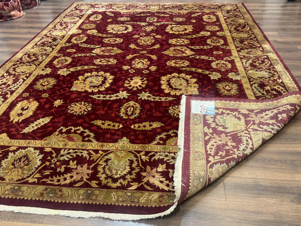 Indo Mahal Rug 9x12, Allover Pattern, Dark Red, Traditional Wool Area Rug - Jewel Rugs, view 12