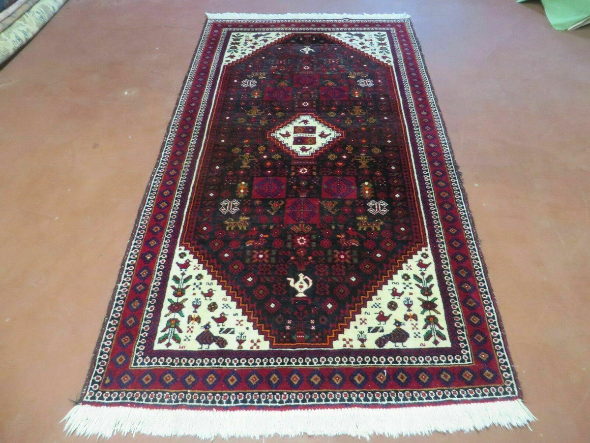 4' X 7' Vintage Handmade Indian Jaipur Rug Bird Carpet - Jewel Rugs, view 2