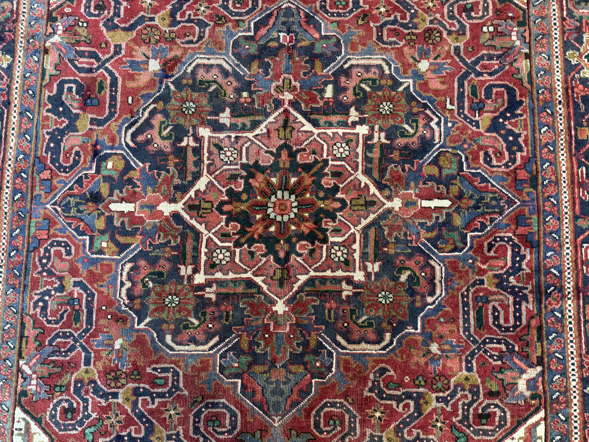 Persian Heriz Rug 6.6 x 9, Geometric Wool Persian Carpet - Jewel Rugs, view 5