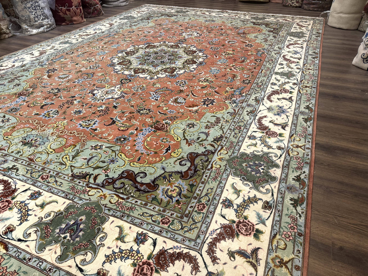 Palace Size Persian Tabriz Rug 12x17, Medallion Carpet, Fine 250 KPSI, Stunning - Jewel Rugs, view 2