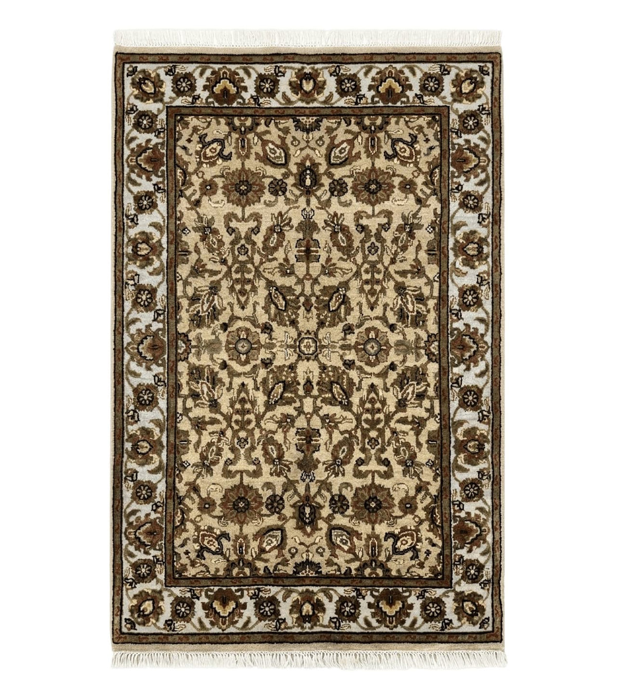 Pak Persian Rug 4x6, Floral Allover Vintage Oriental Carpet, Handmade Wool Rug - Jewel Rugs
