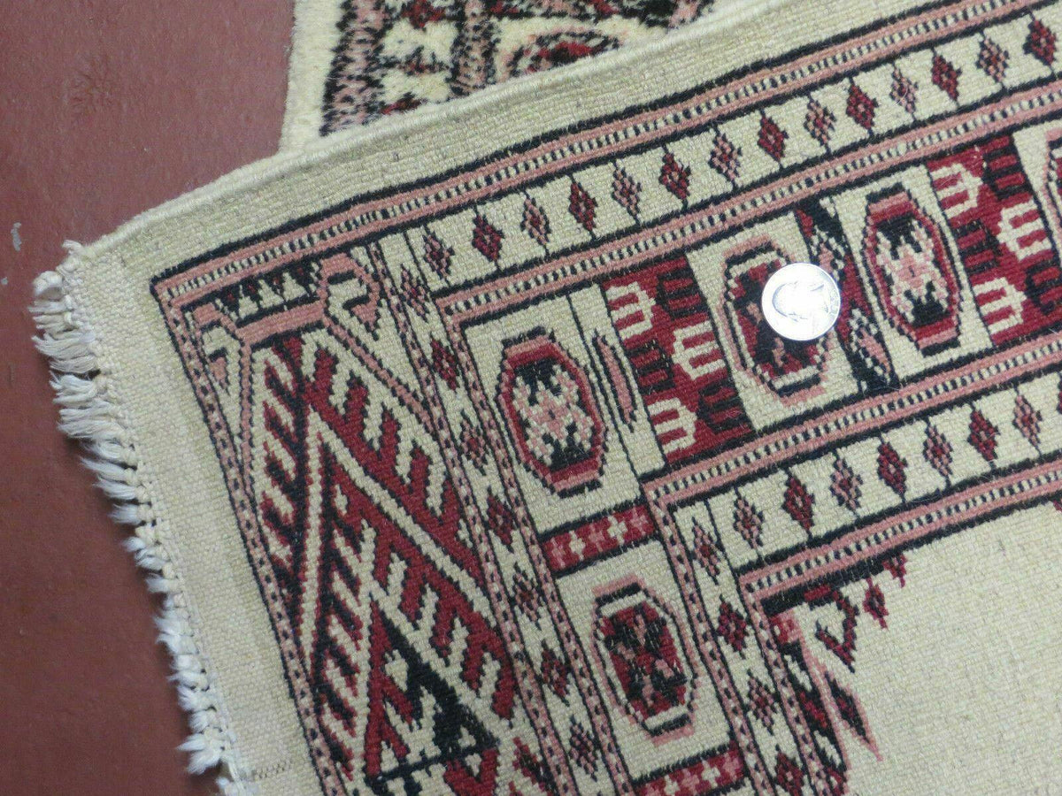 2' 7" x 7' Handmade Finely Knotted Pakistani Turkoman Bokhara Detailed Wool Rug - Jewel Rugs, view 11